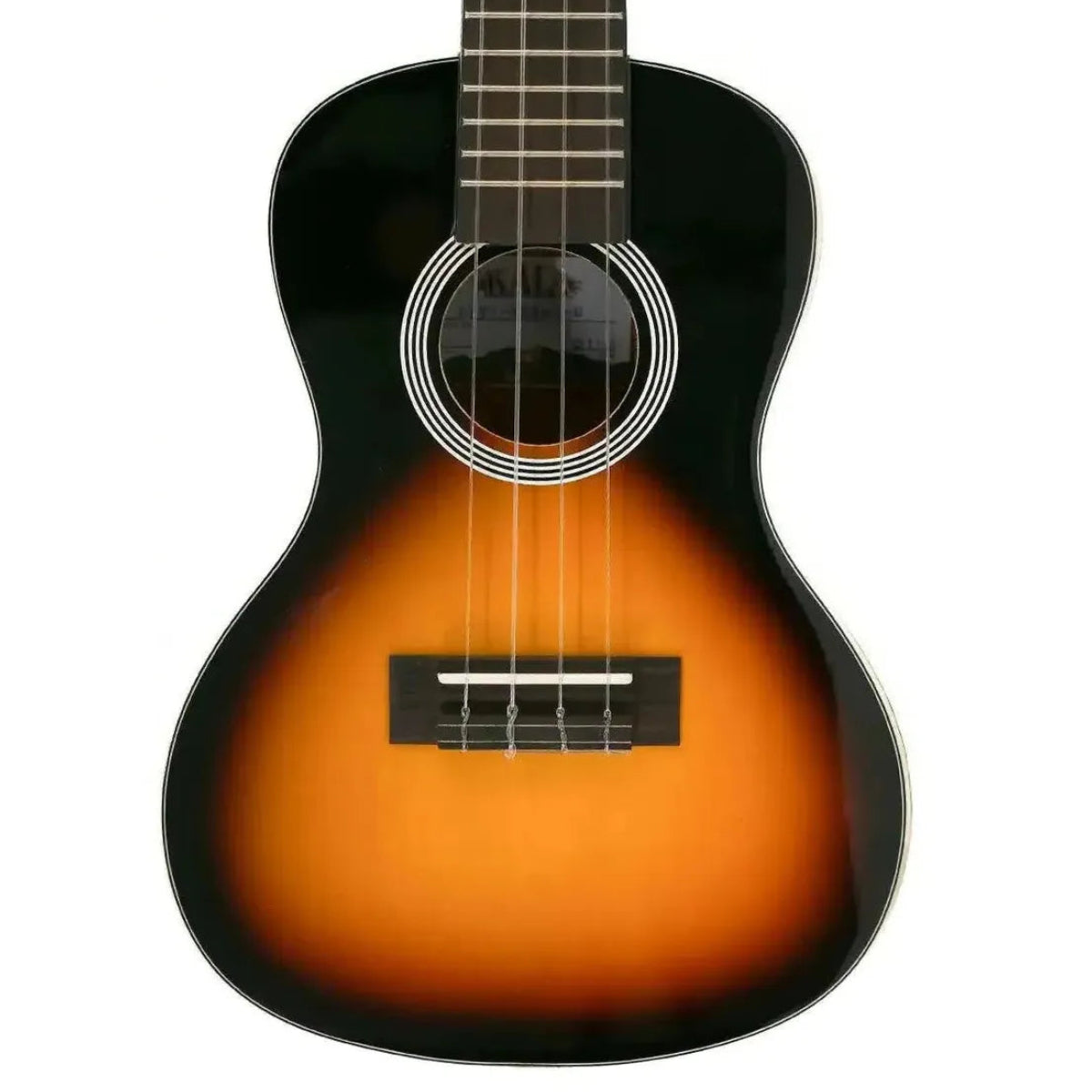 Kala SSMHG-C Sunburst Concert Ukulele with gloss finish, amber center fading to black edges.
