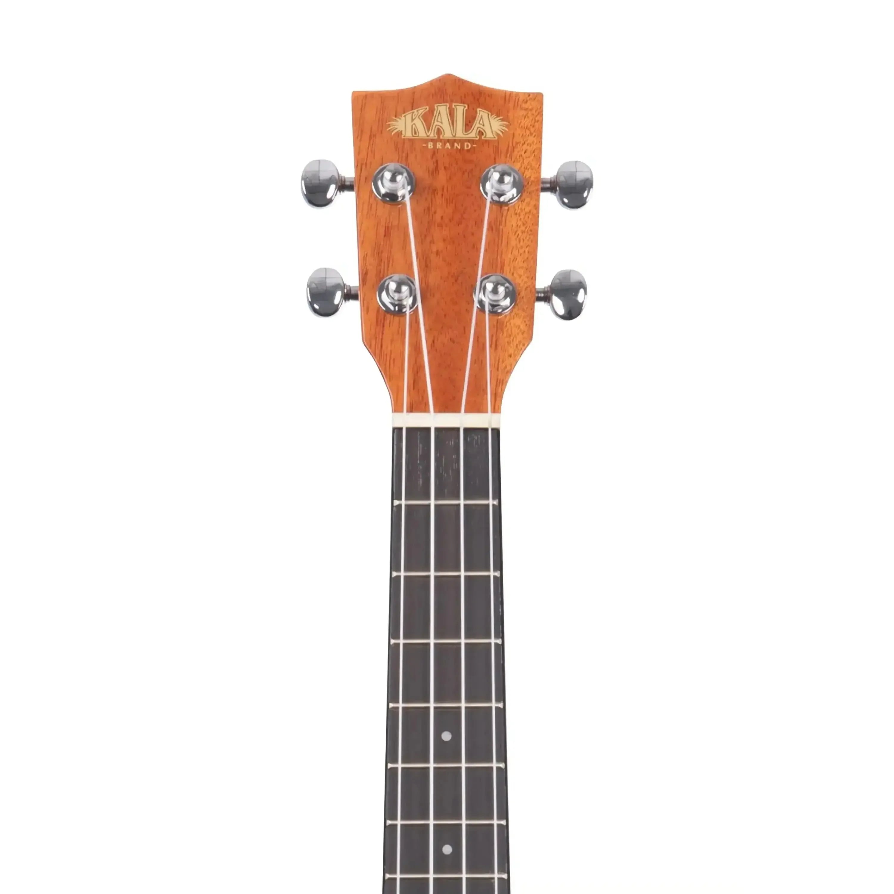 Kala STG tenor ukulele headstock and rosewood fingerboard with chrome tuners.