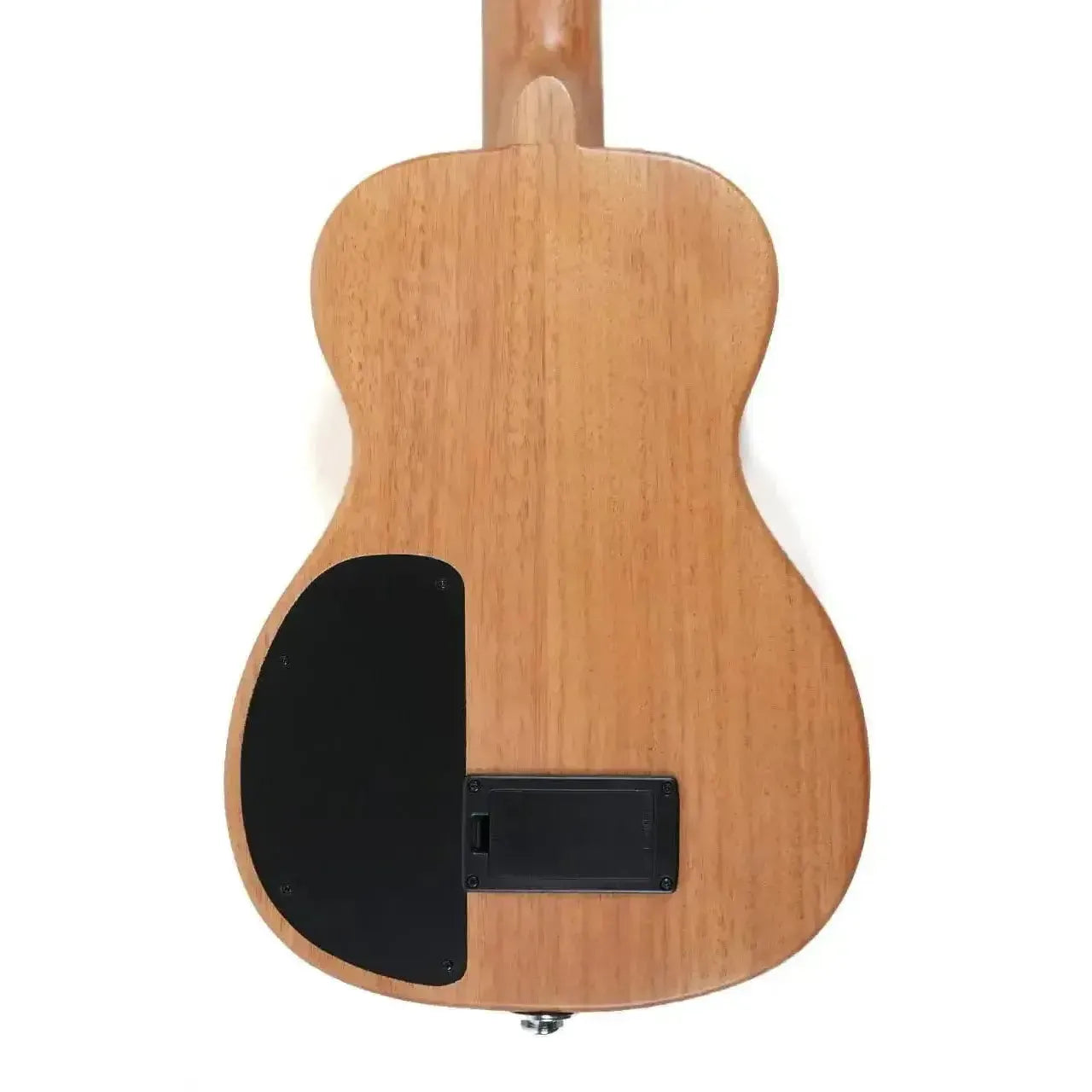 Kala Sunny & The Black Pack electric tenor ukulele back, showing okoume wood and black active EQ system.