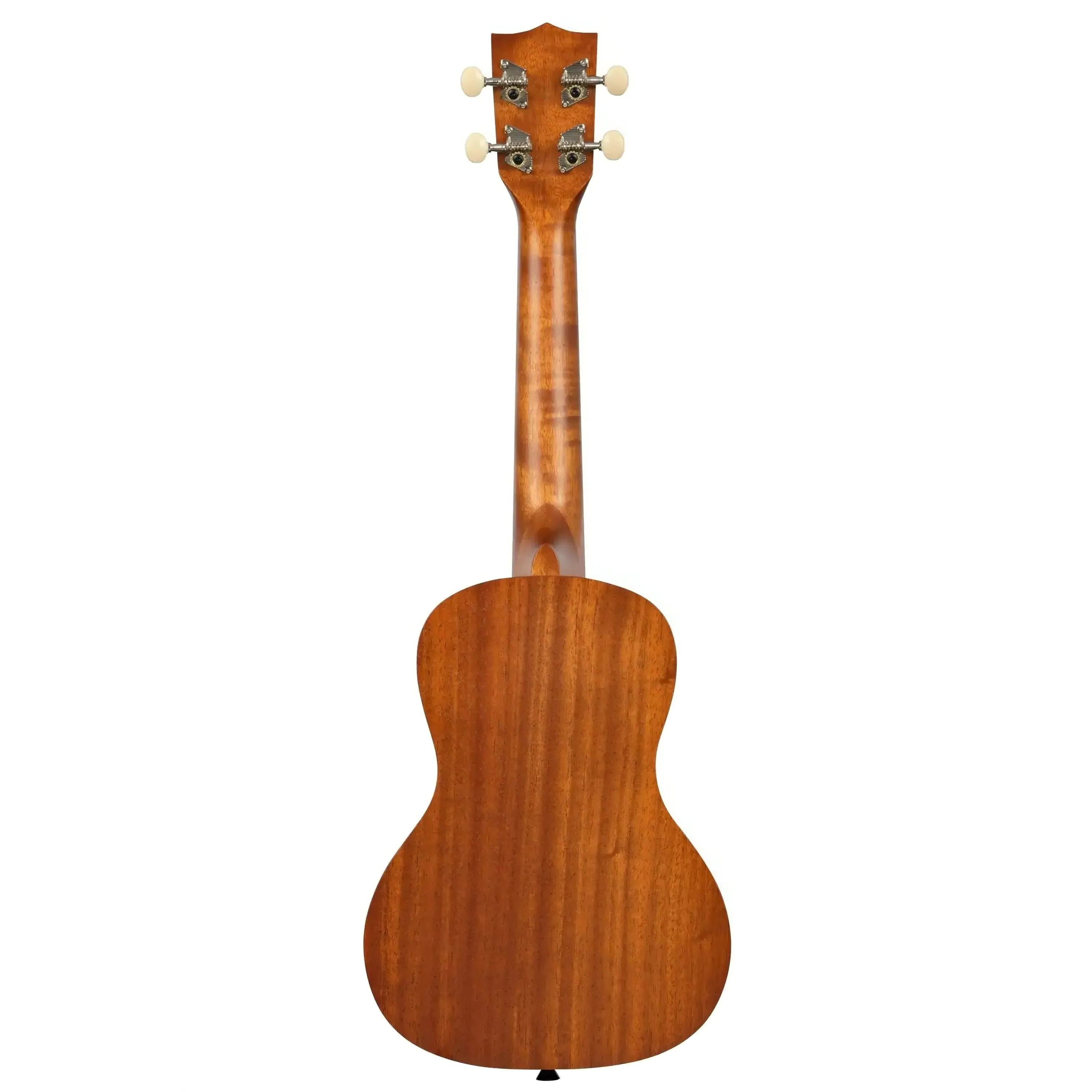 Kala SURF-RIPTIDE Concert Ukulele, back view, showing mahogany body and neck with satin finish.