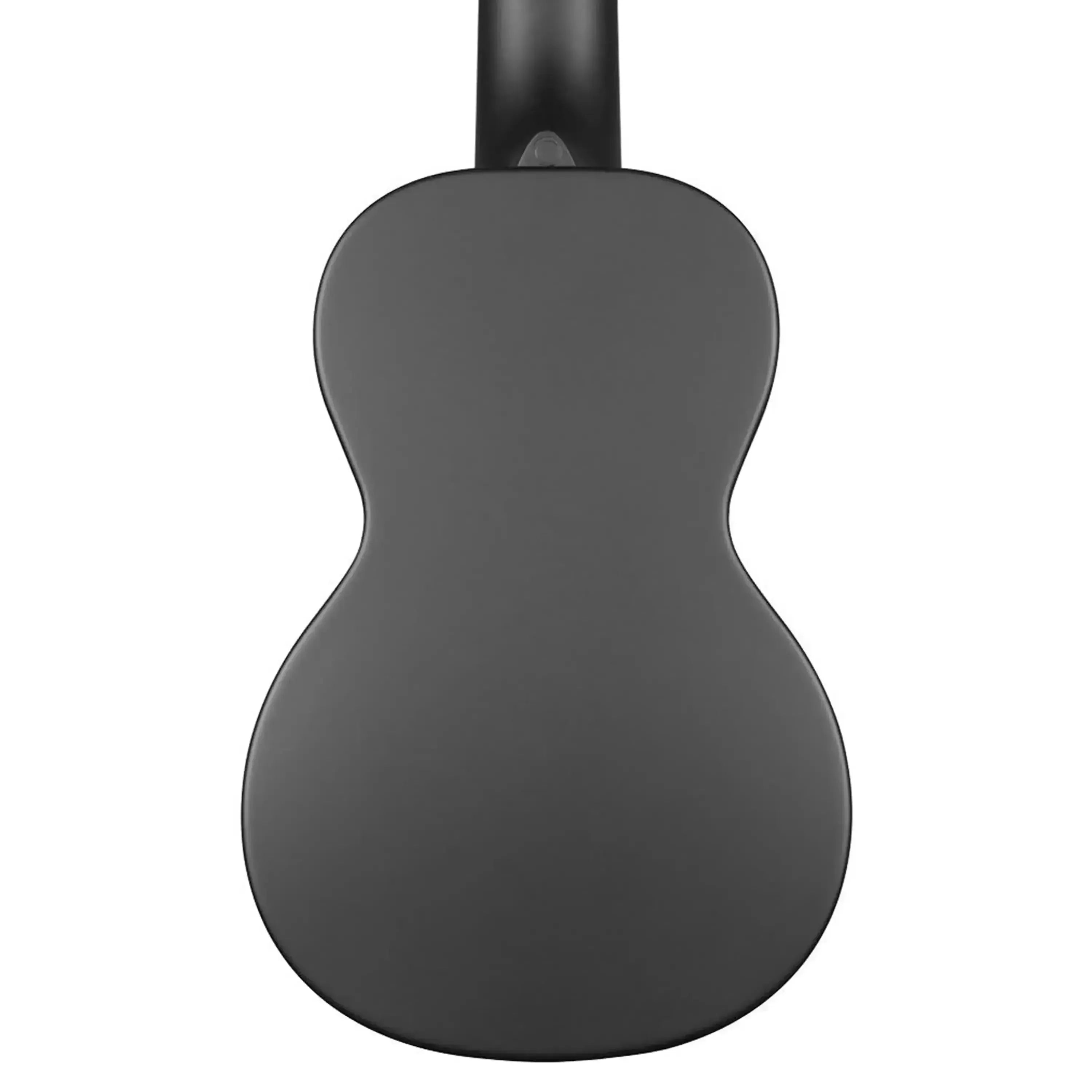 Back of a Kala Waterman Soprano Ukulele in matte black ABS composite.