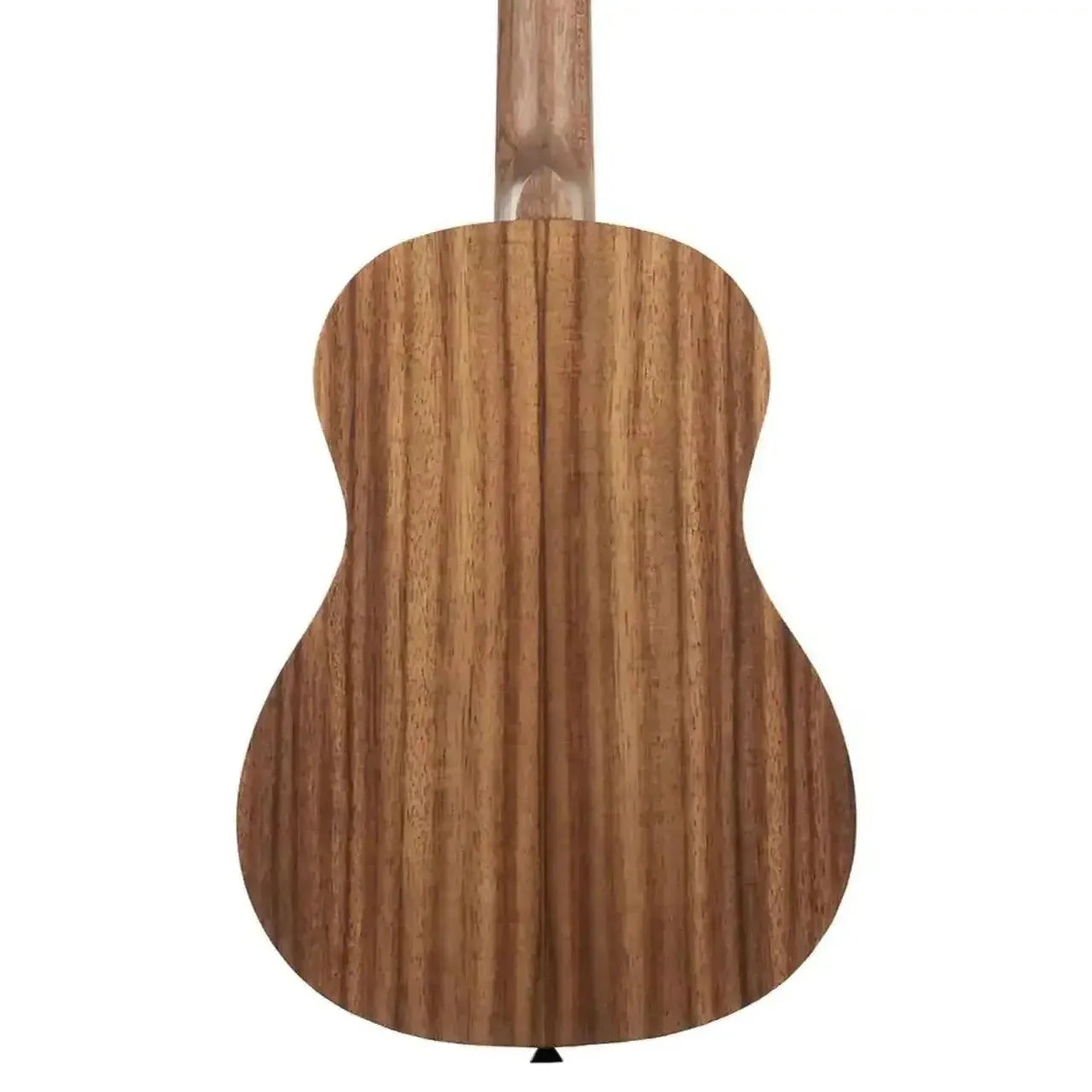 Back of a Kala Teak Baritone Ukulele, showing its natural wood grain and satin finish.