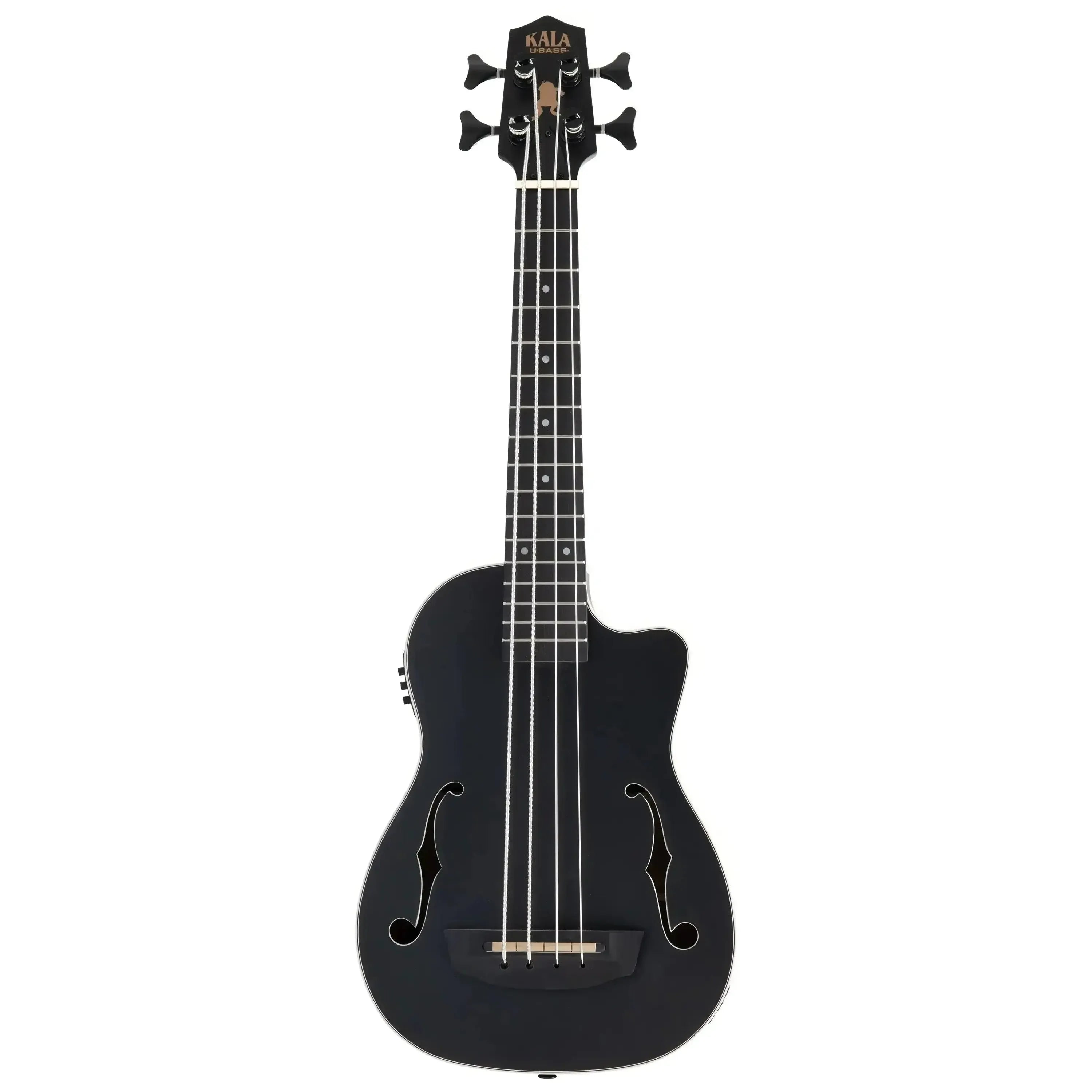 Kala Black Mahogany Acoustic-Electric U•BASS with f-holes and Venetian cutaway.