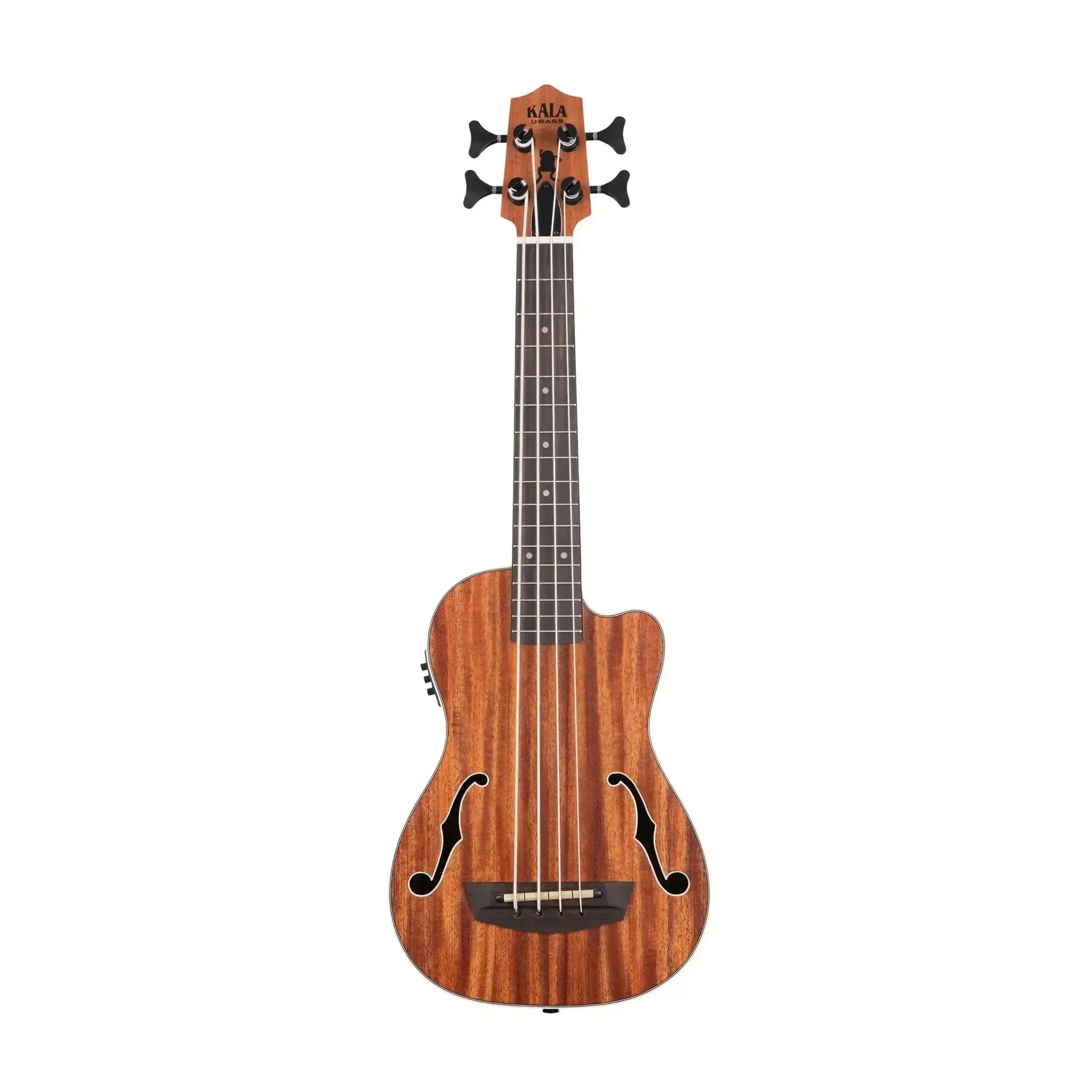 Kala Journeyman Acoustic-Electric U•BASS with mahogany body, satin finish, cream binding, and f-holes.