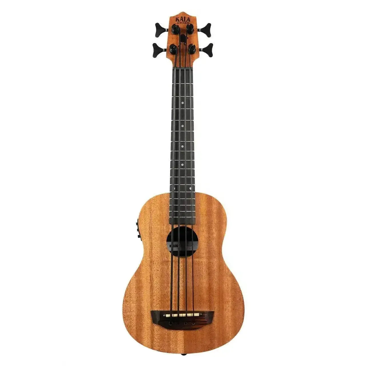 Kala UBASS-NOMAD-FS Mahogany Acoustic Electric U•BASS with black tuners and rosewood fretboard.