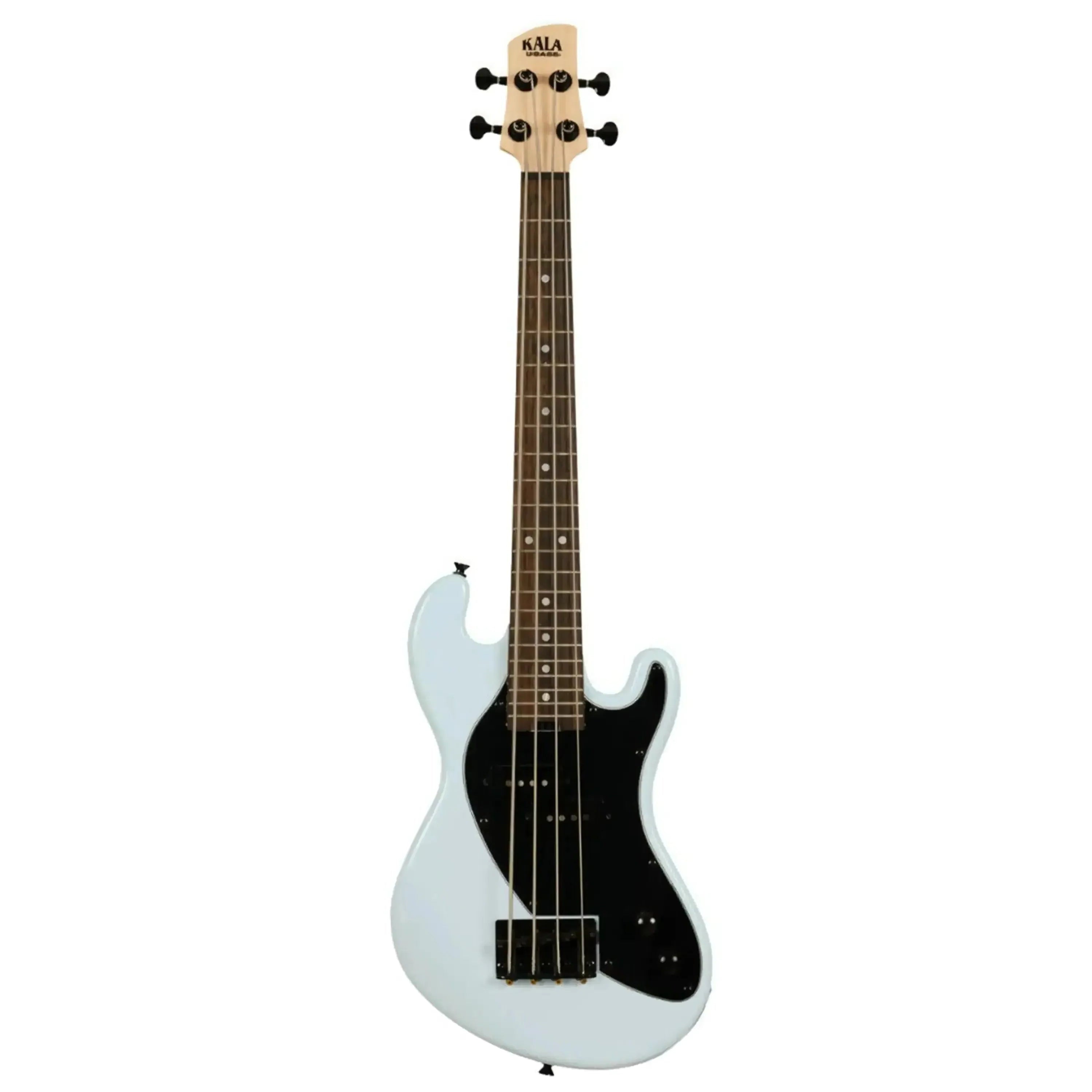 Kala Solid Body 4-String Powder Blue Fretted U•BASS with black pickguard and Okoume neck.