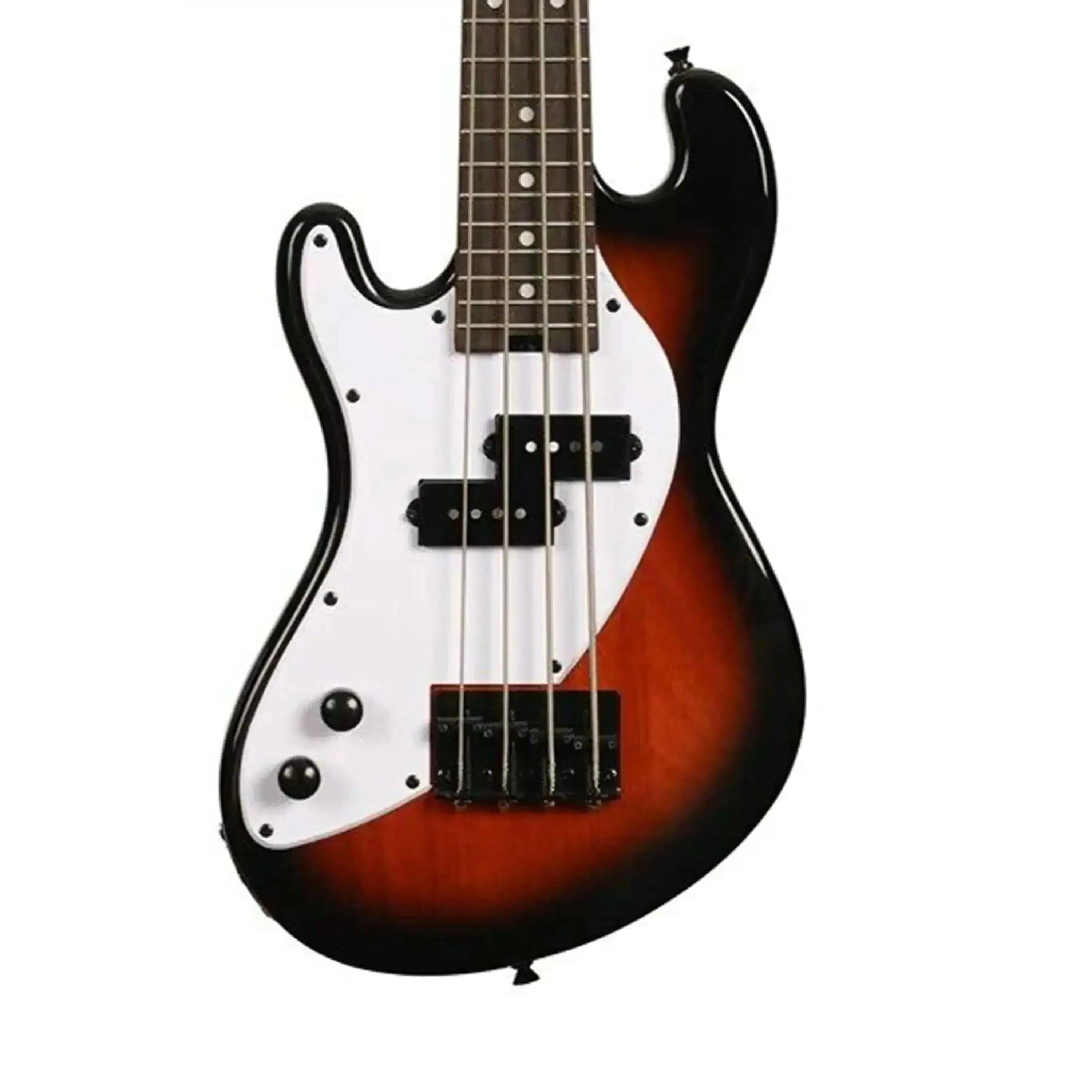 Kala UBASS-SB-TB-FS-L Tobacco Burst Solid Body Fretted Left-Handed U•BASS with white pickguard.