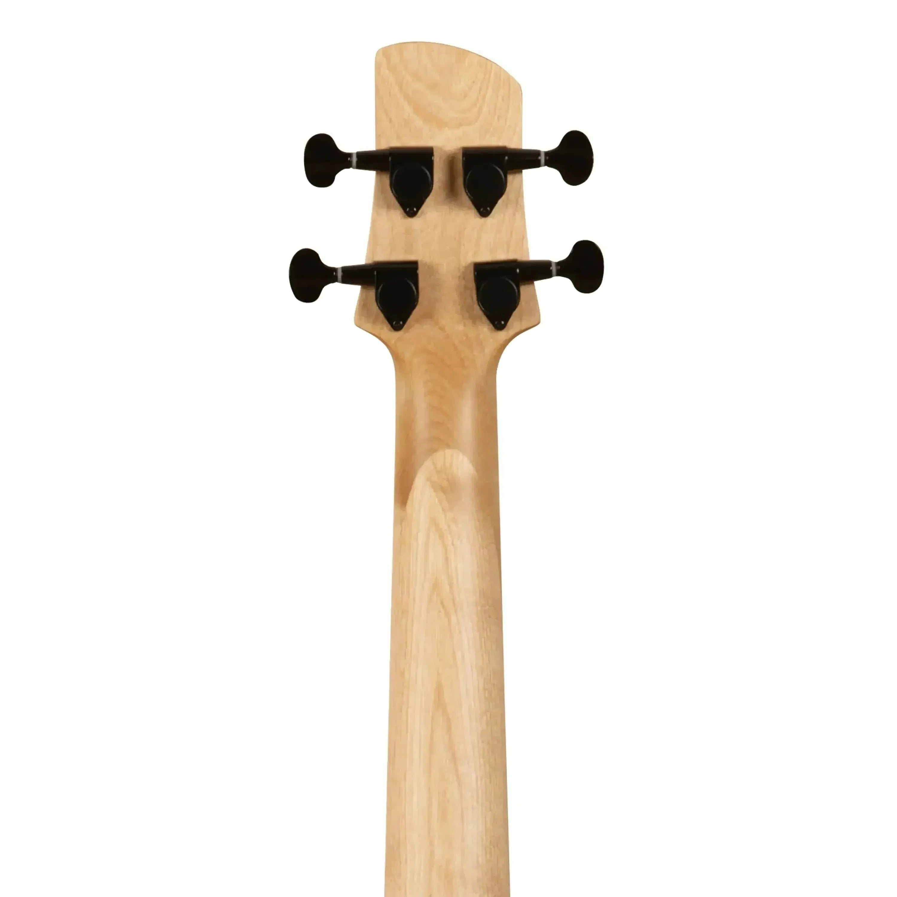 Kala UBASS-SB-TB-FS U•BASS maple neck and headstock with black tuning pegs.