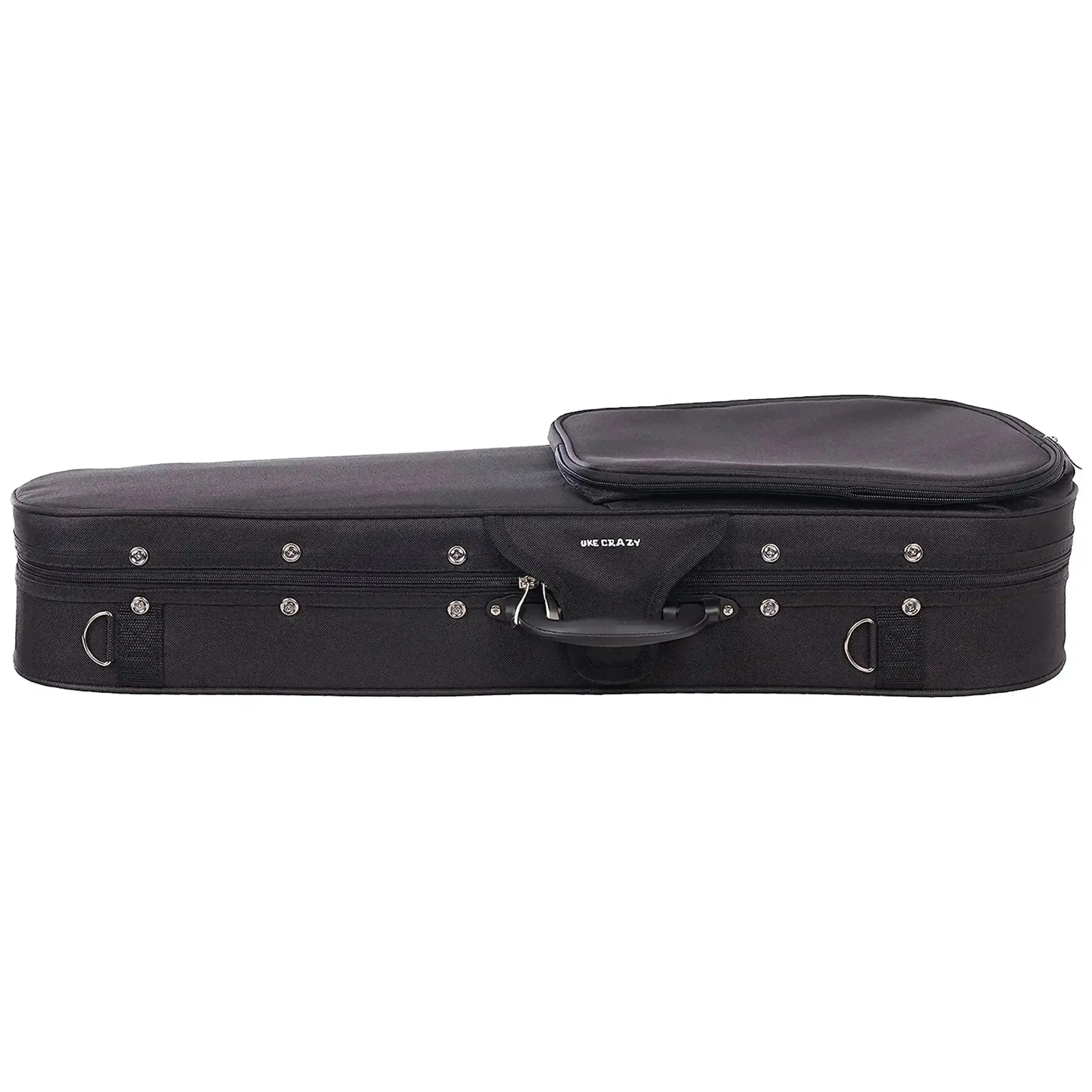 Black Kala UC-C Concert Ukulele Hard Foam Case with accessory compartment and handle.