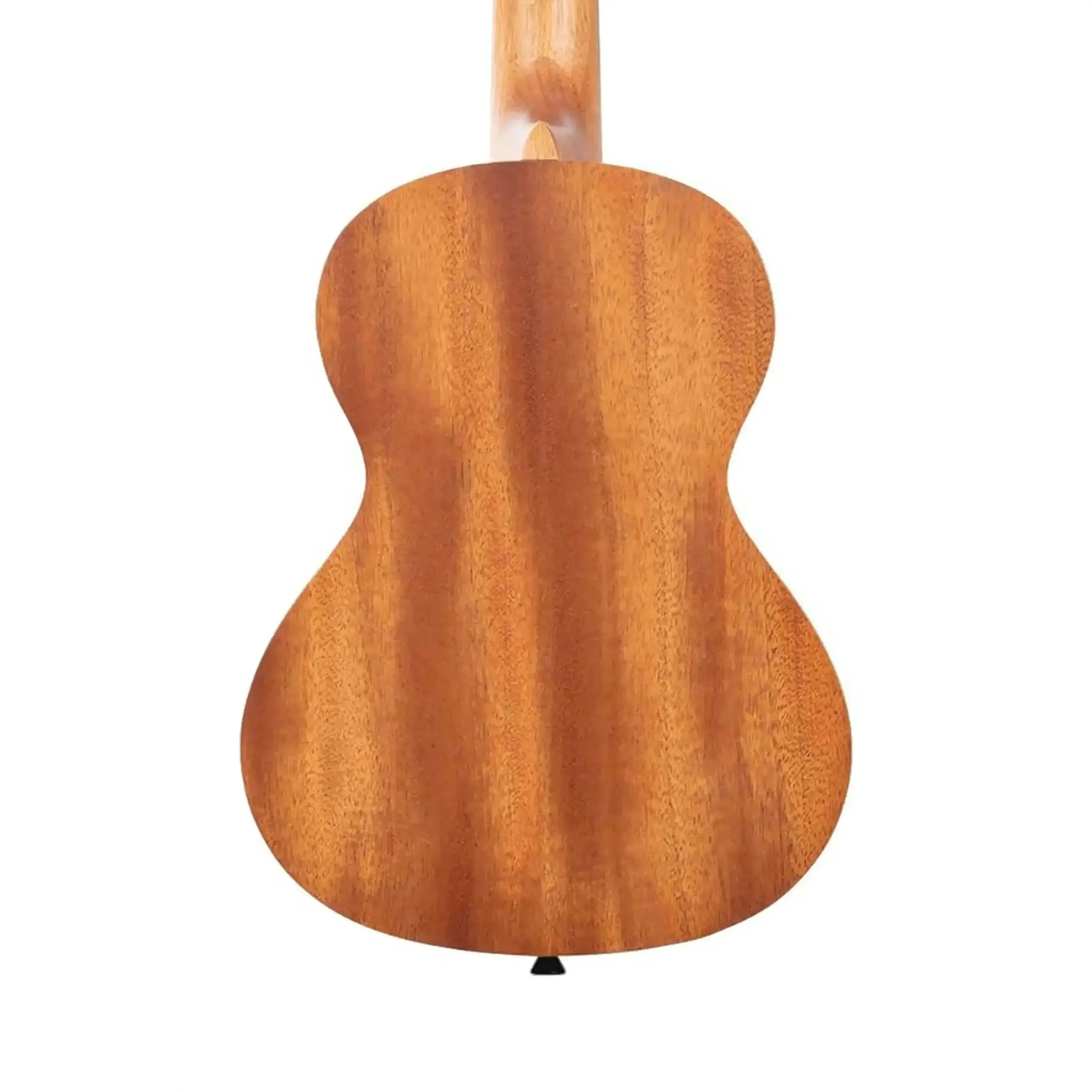 Back of a Kala Unity Mahogany Tenor Ukulele with a satin finish and single black strap button.