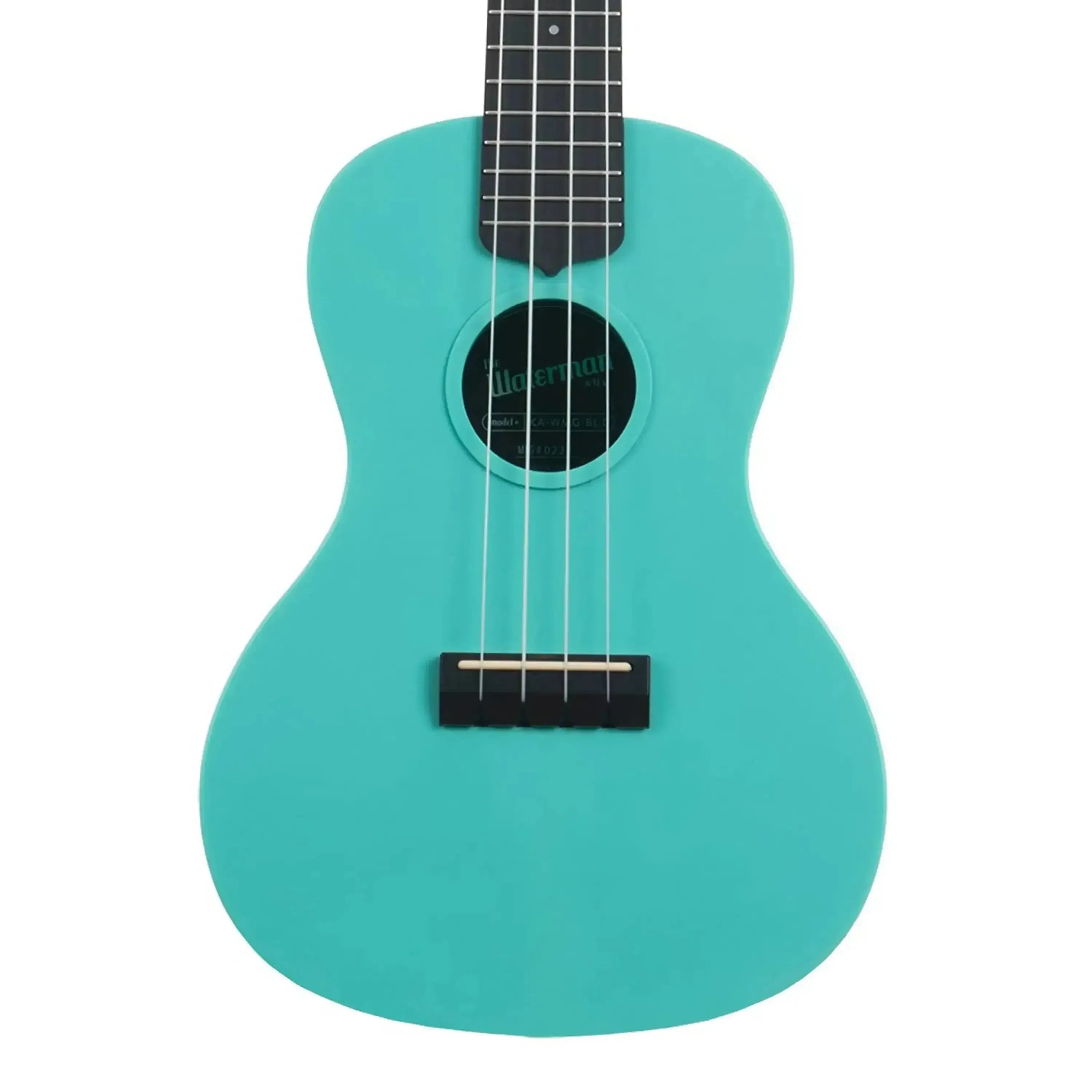 Kala Waterman Aqua Mist Concert Ukulele, glow-in-the-dark, matte teal ABS composite body.