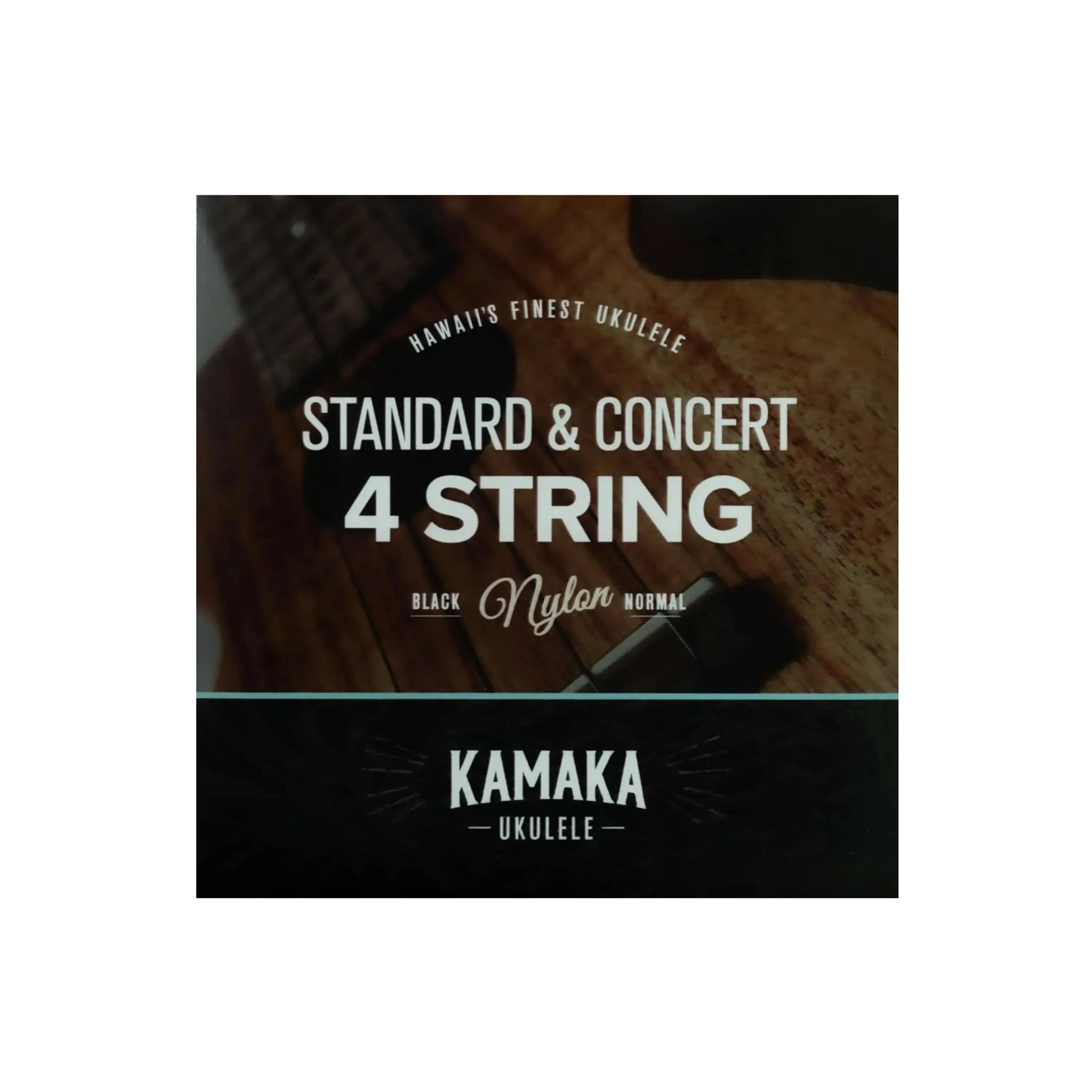 Kamaka S-1 black nylon ukulele strings for standard and concert scale, high G.