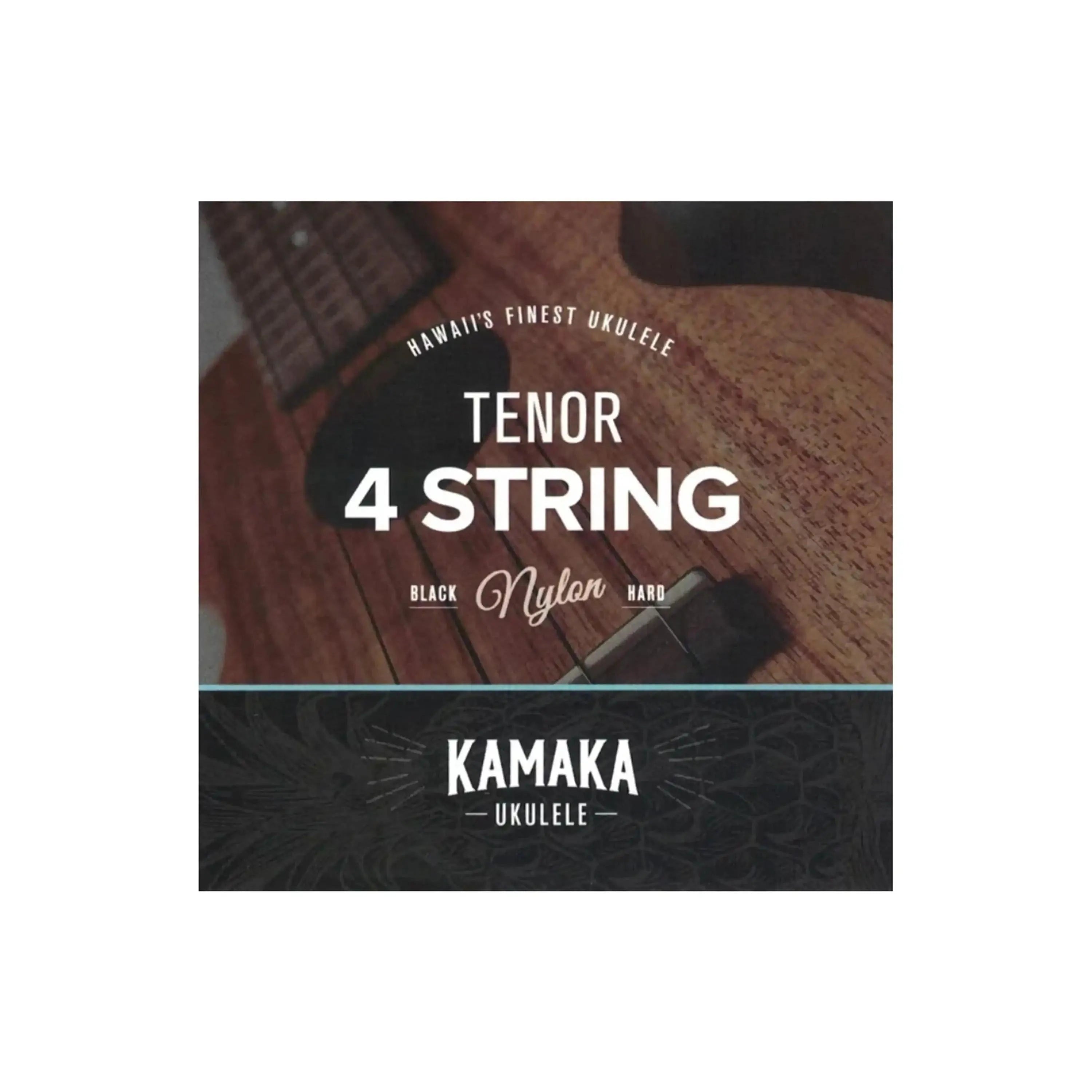 Kamaka S-3 black nylon tenor ukulele strings, 4-string set with high G.