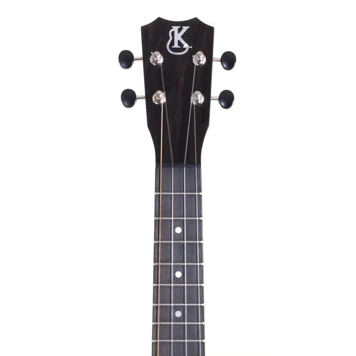 Example photo: an earlier Kanile'a D-1 Pro concert, Crown headstock with mother-of-pearl logo and chrome open-geared tuners