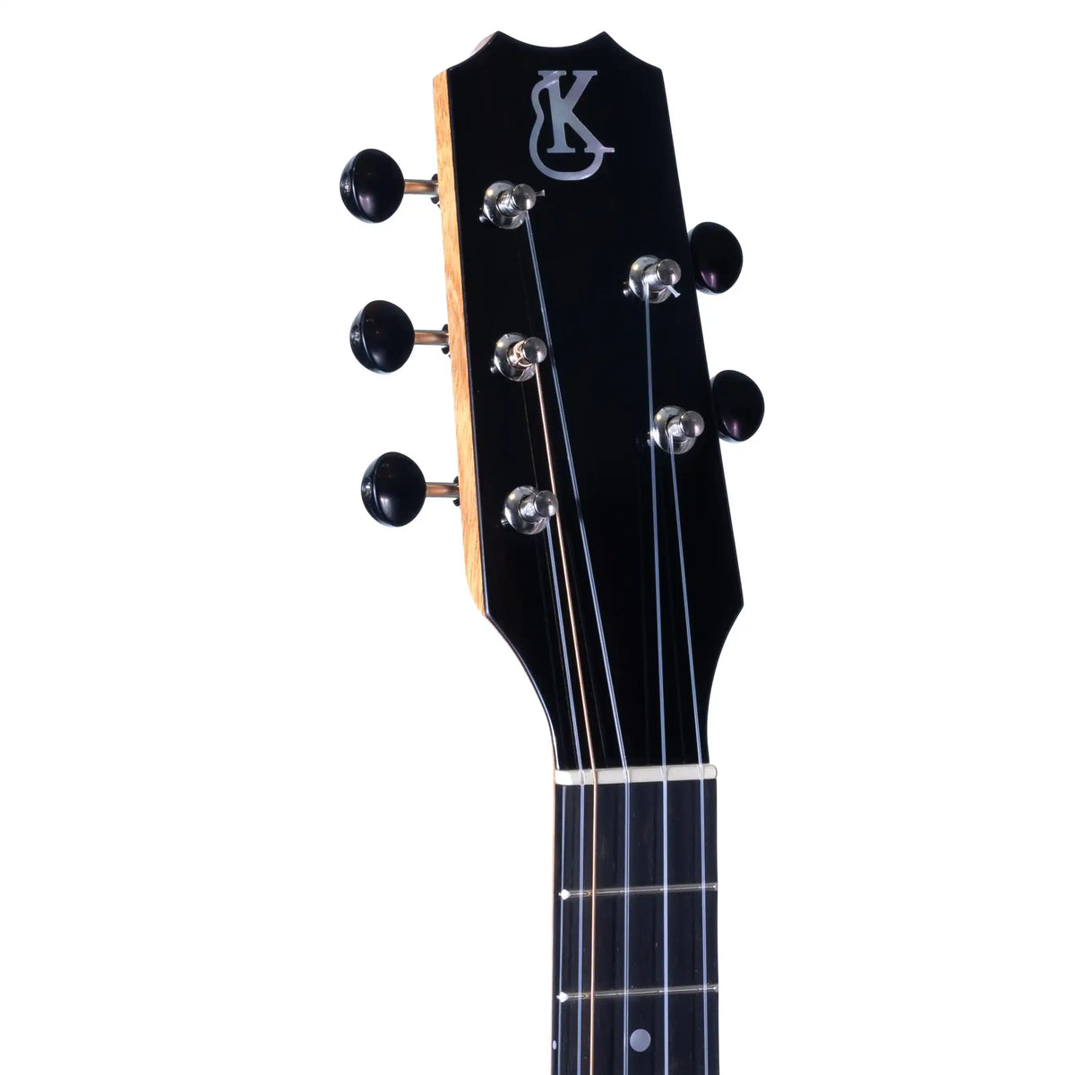 Example photo: an earlier Kanile'a D-1 Core 5-string tenor, Crown headstock with five chrome open-geared tuners