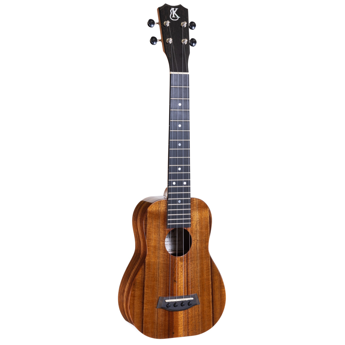 Kanile'a K-1 Deluxe Super Concert ukulele, serial 30064: angled view of the full front