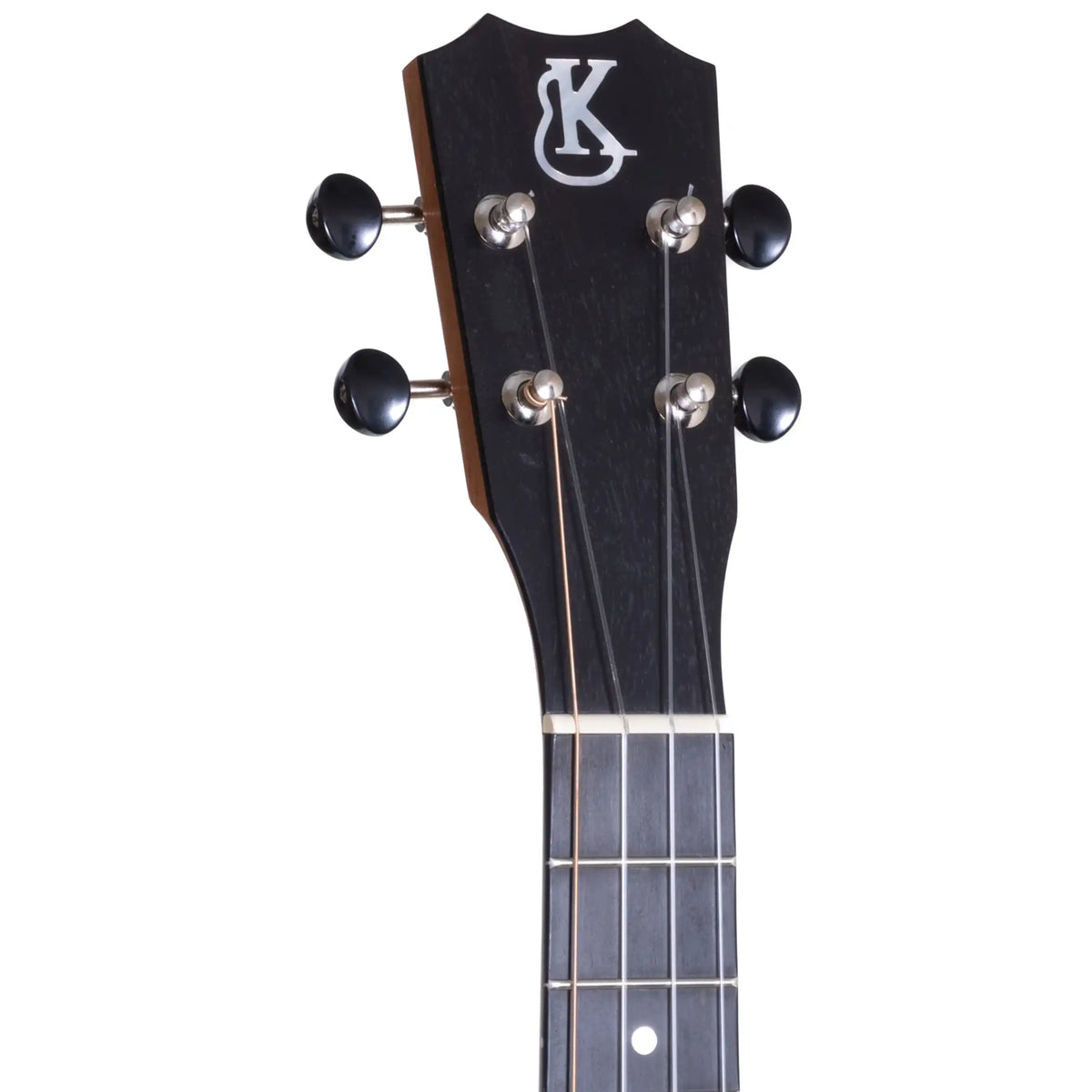 Example photo: Kanile'a K-1 Natural 17" Super Tenor ukulele, Crown headstock with mother-of-pearl logo and chrome tuners