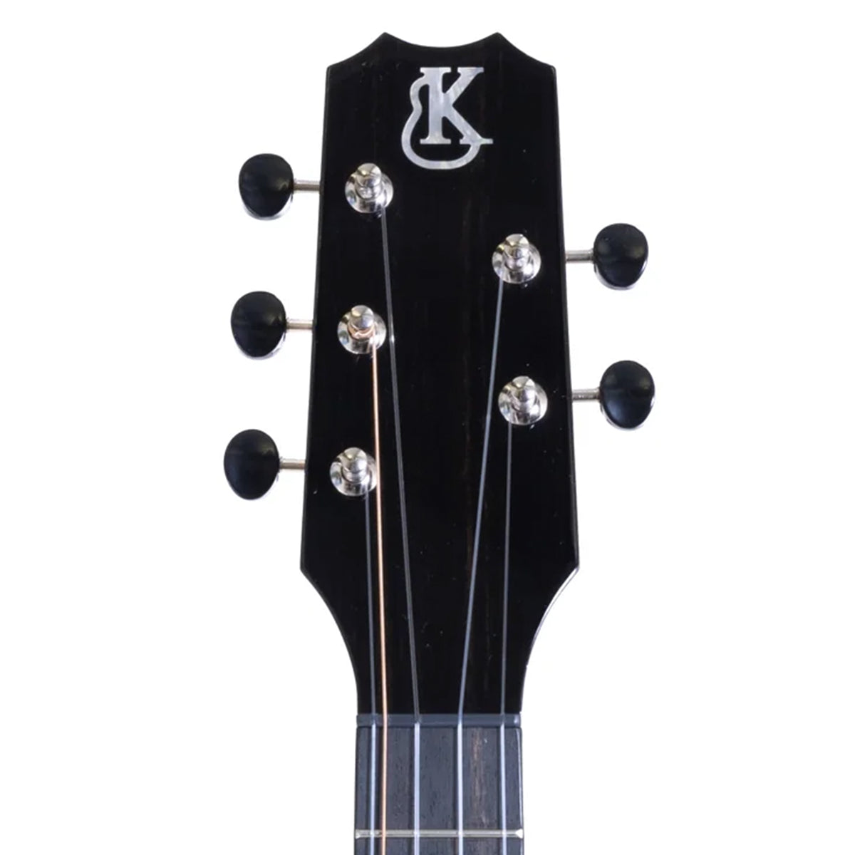 Example photo: Kanile'a K-1 Pro 5-String Super Tenor ukulele, Crown headstock with five chrome tuners
