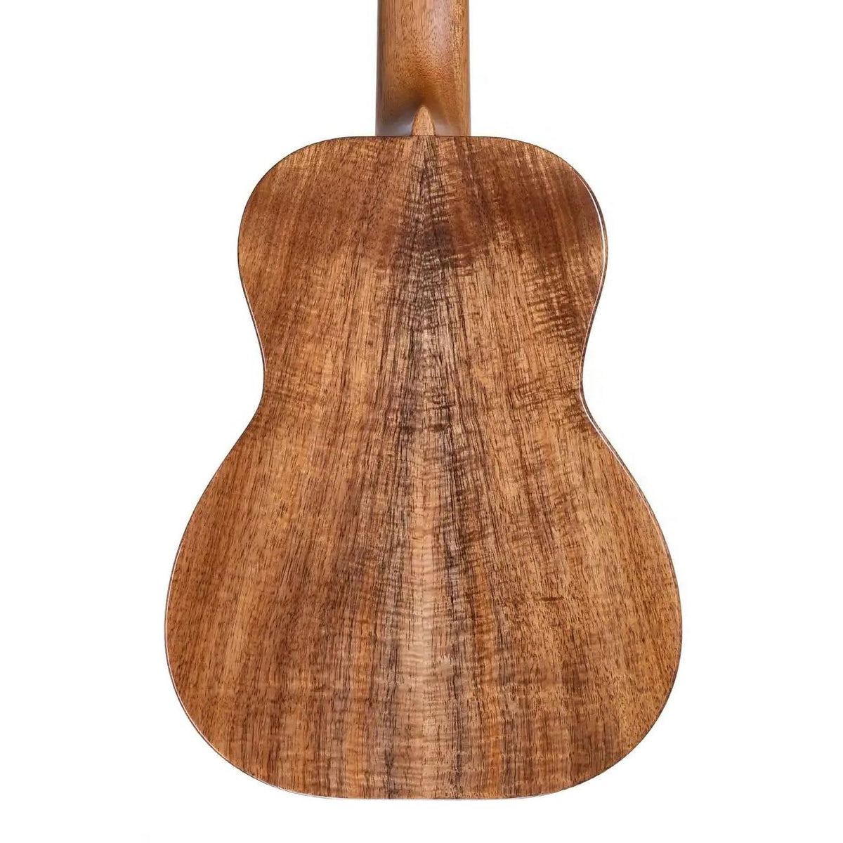 Example photo: an earlier Kanile'a K-1 Core 5-string tenor, serial 29019, curly koa back and mahogany neck heel