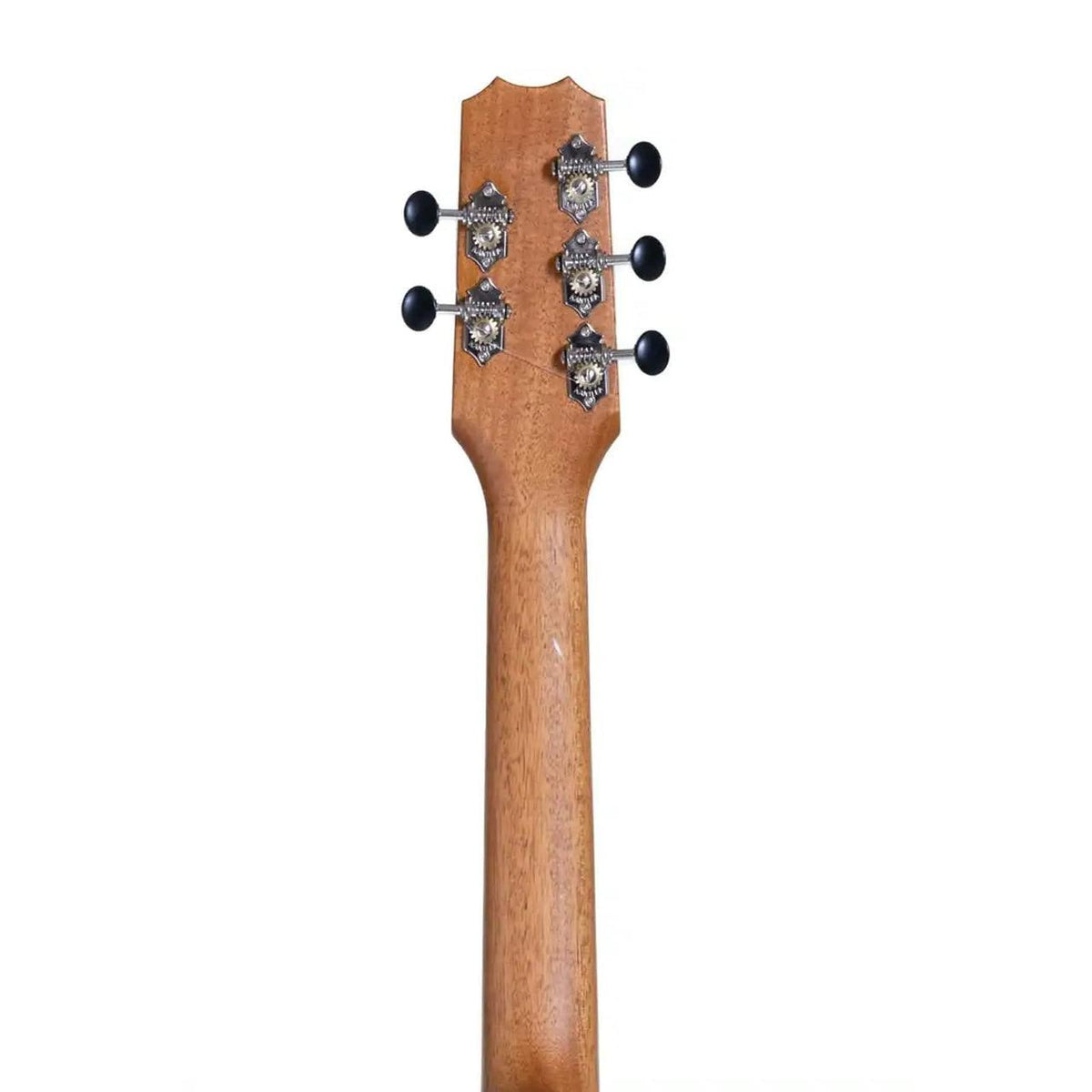 Example photo: an earlier Kanile'a K-1 Core 5-string tenor, serial 29019, back of the headstock with five open geared tuners