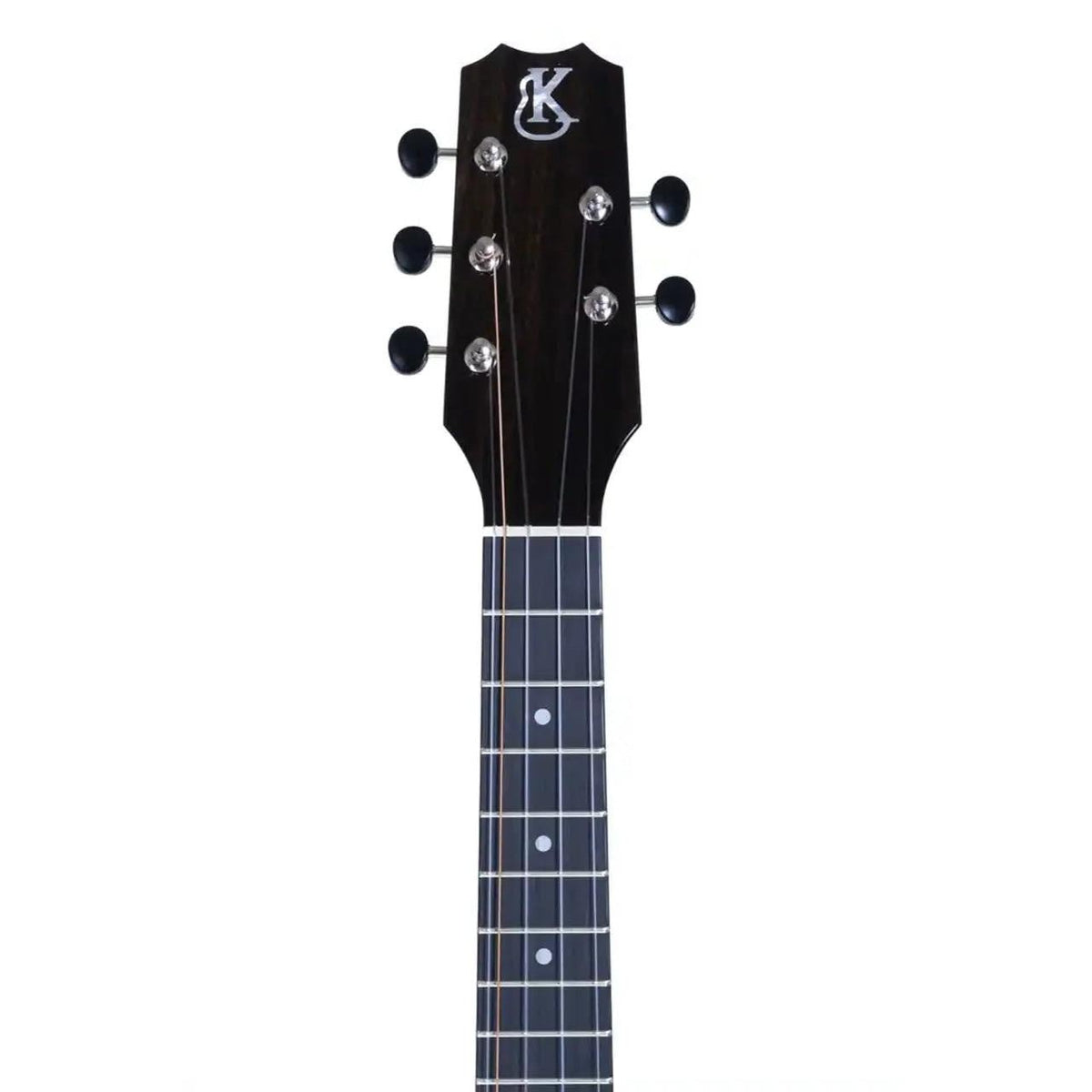 Example photo: an earlier Kanile'a K-1 Core 5-string tenor, serial 29019, ebony Crown headstock with five chrome tuners