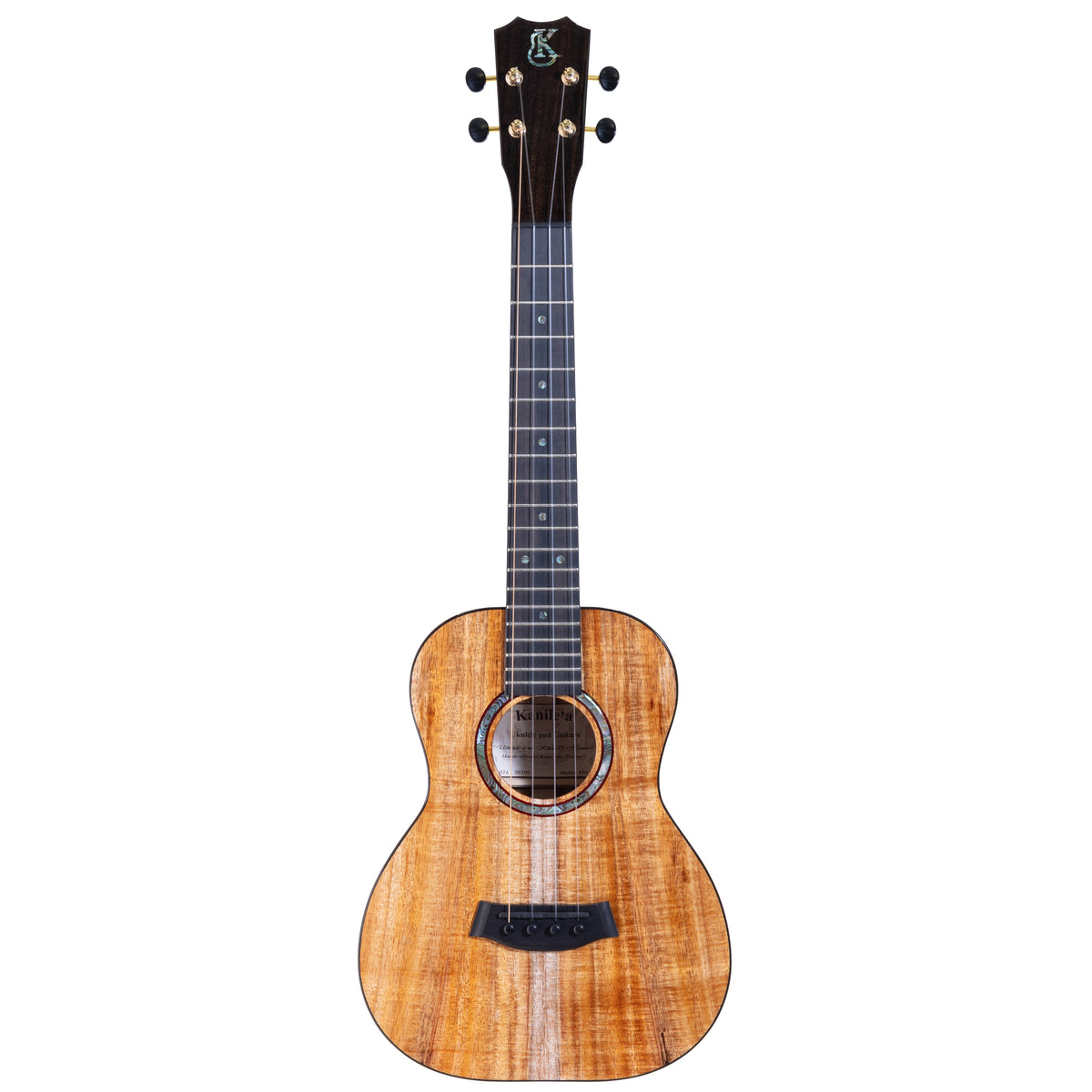 Kanile'a KPA Pro tenor ukulele serial 30309, full front view with headstock and gloss koa body