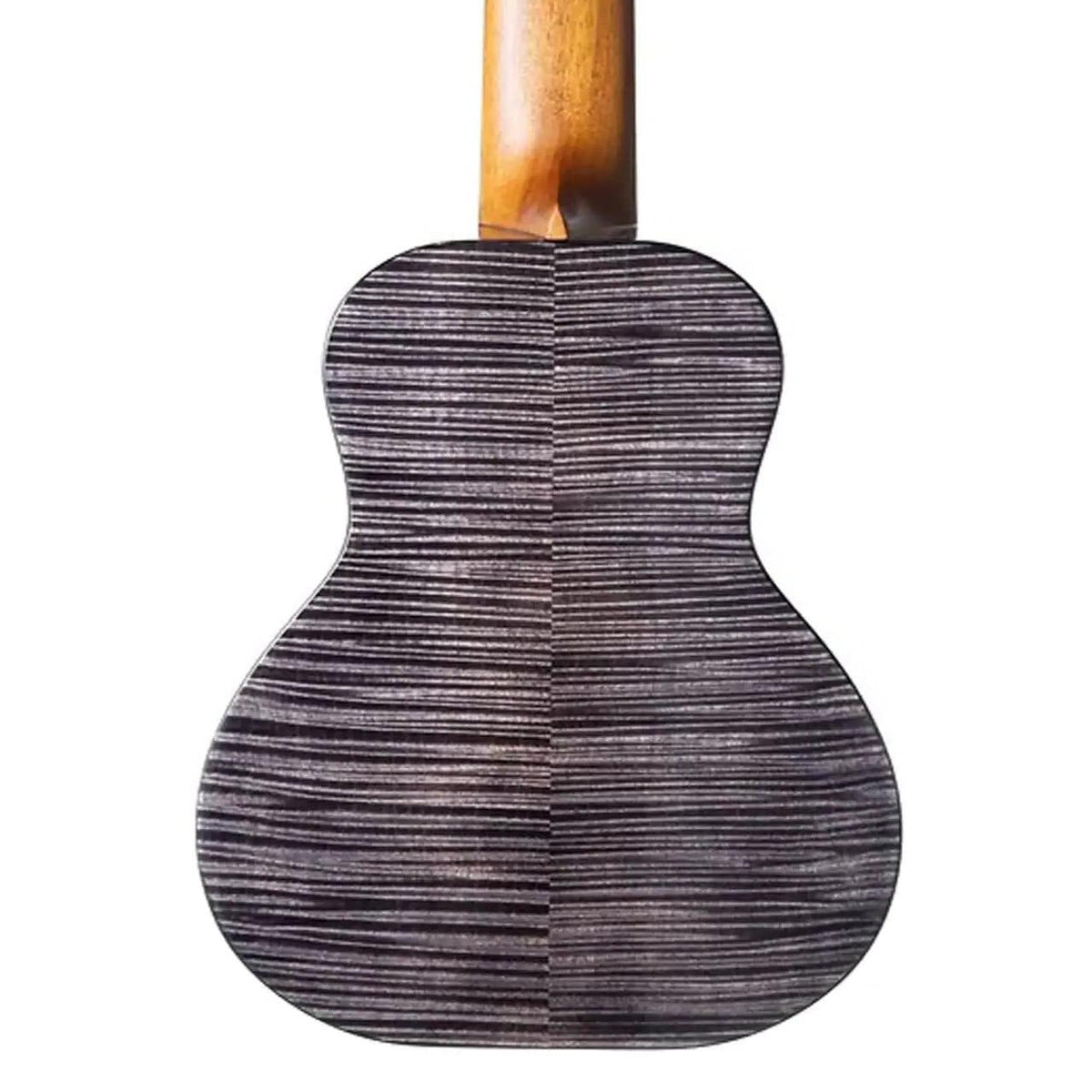 Example photo: an earlier Kanile'a Pohaku Pro GL6 guitarlele, black-stained maple back and natural wood neck