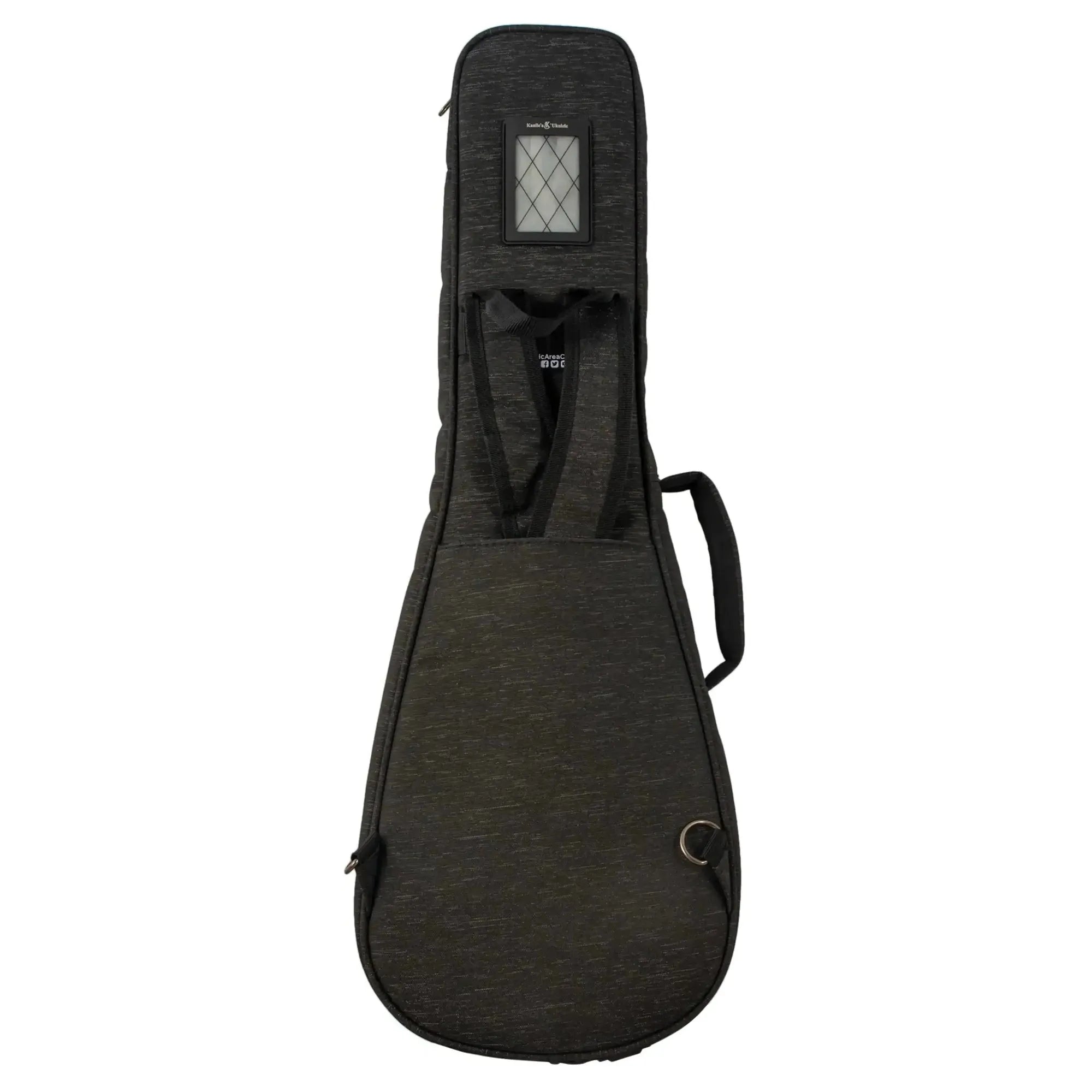 Kanile'a Premium Padded Tenor Ukulele Gig Bag in dark gray water-repellent fabric.