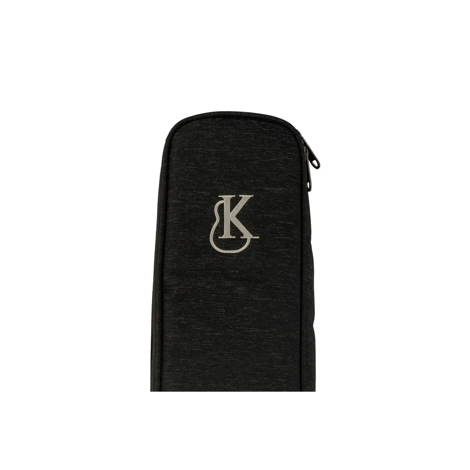 Kanile'a Premium Tenor Ukulele Gig Bag, black water-repellent fabric with silver K logo.