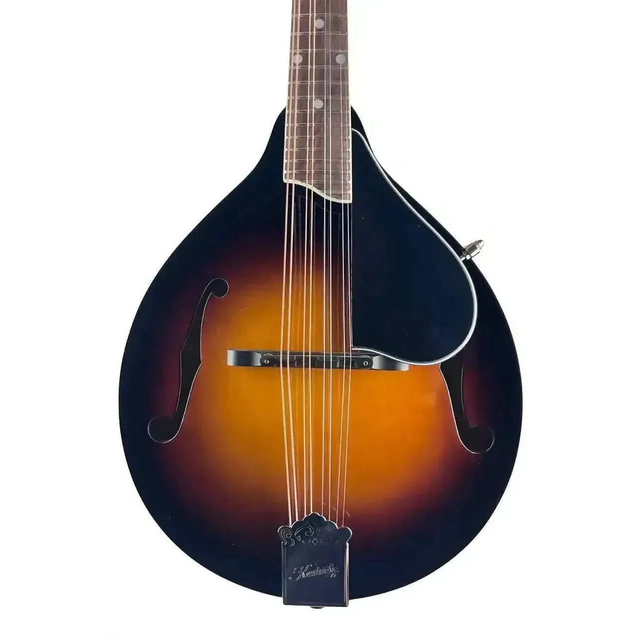 Kentucky KM-250 A-Model mandolin with a traditional sunburst finish, f-holes, and a black pickguard.