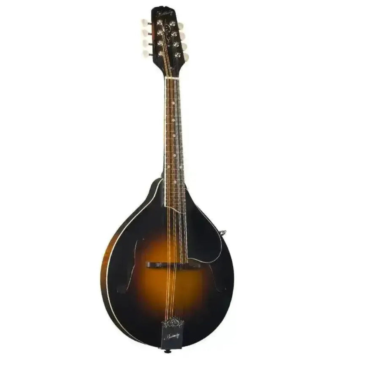 Kentucky KM-250 A-Model mandolin with a traditional sunburst high-gloss finish and f-holes.