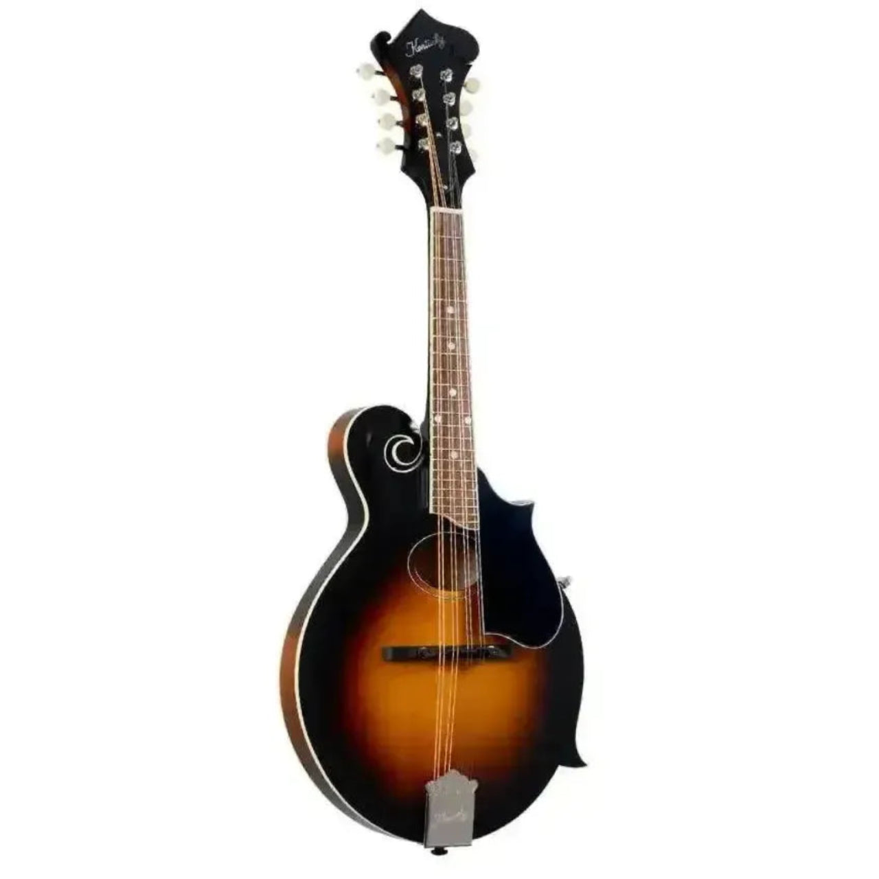 Kentucky KM-670 F-Model mandolin with traditional sunburst finish, oval hole, and nickel-plated hardware.