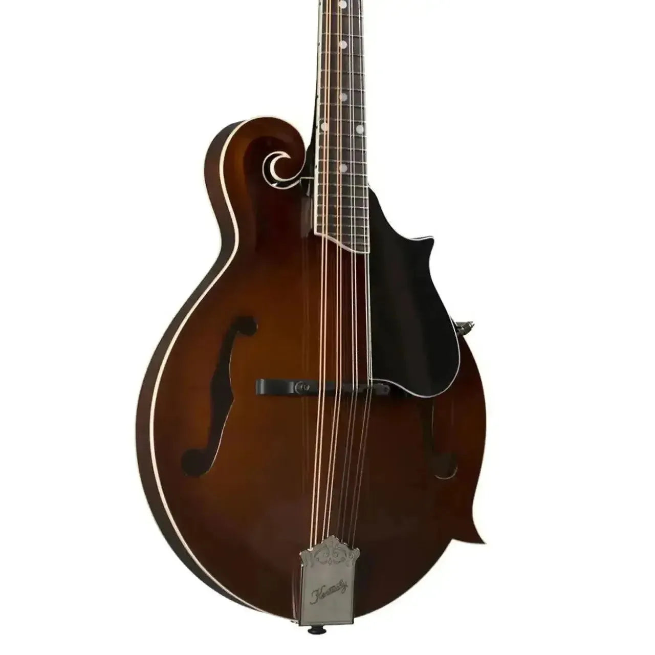 Kentucky KM-756 F-model mandolin in rich brown with high-gloss finish and nickel-plated tailpiece.