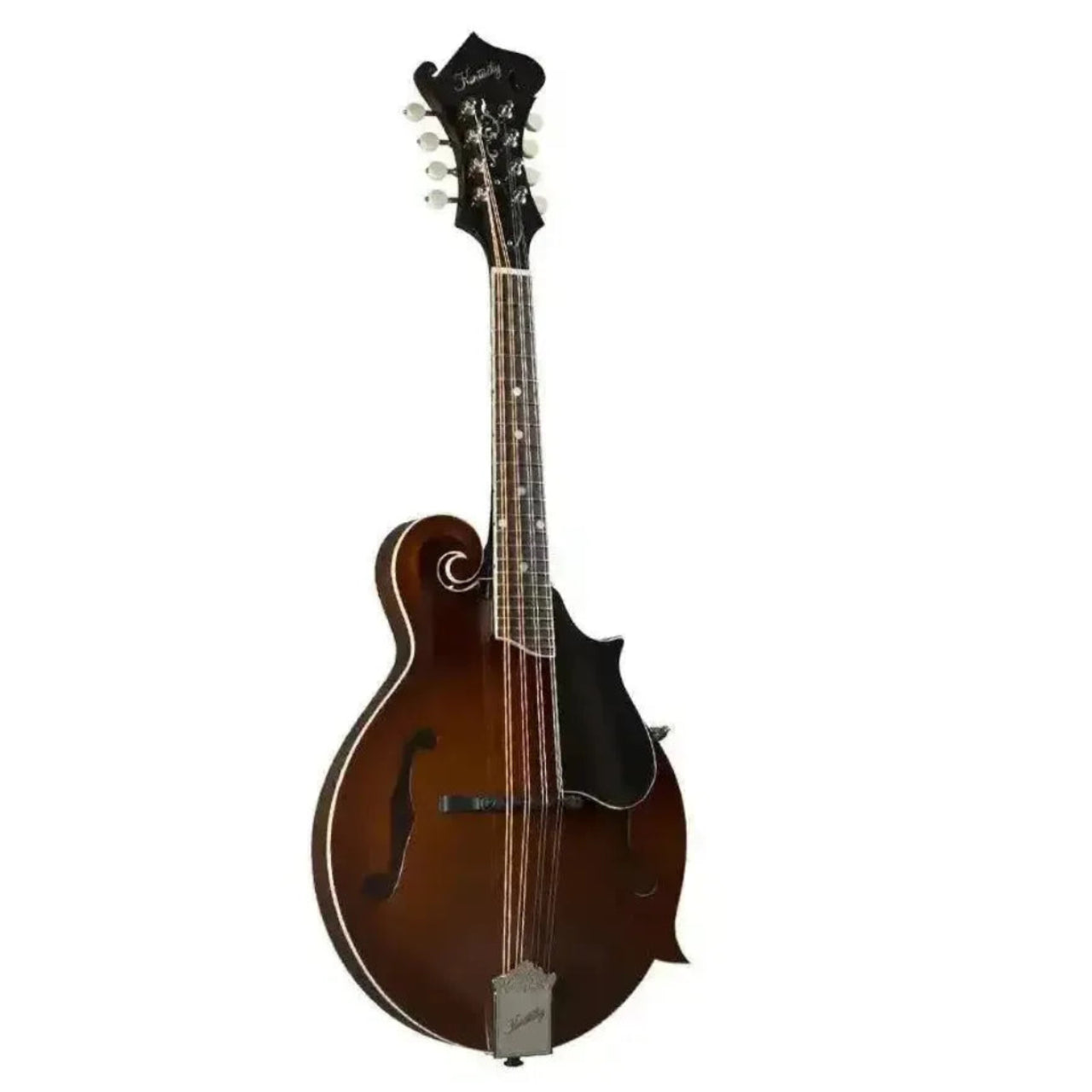 Kentucky KM-756 Brown Deluxe F-Model Mandolin with high-gloss finish and mother-of-pearl inlays.