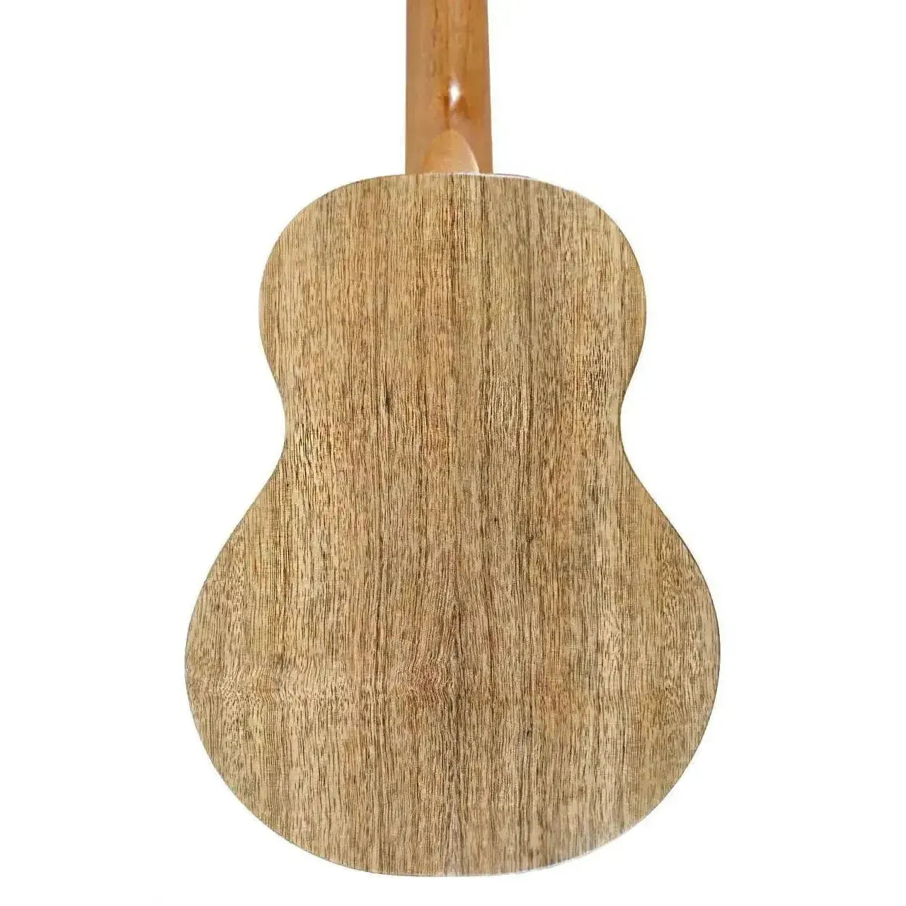 KoAloha KTM-10MG Pikake Tenor Ukulele, back view, showing natural solid mango wood with satin finish.