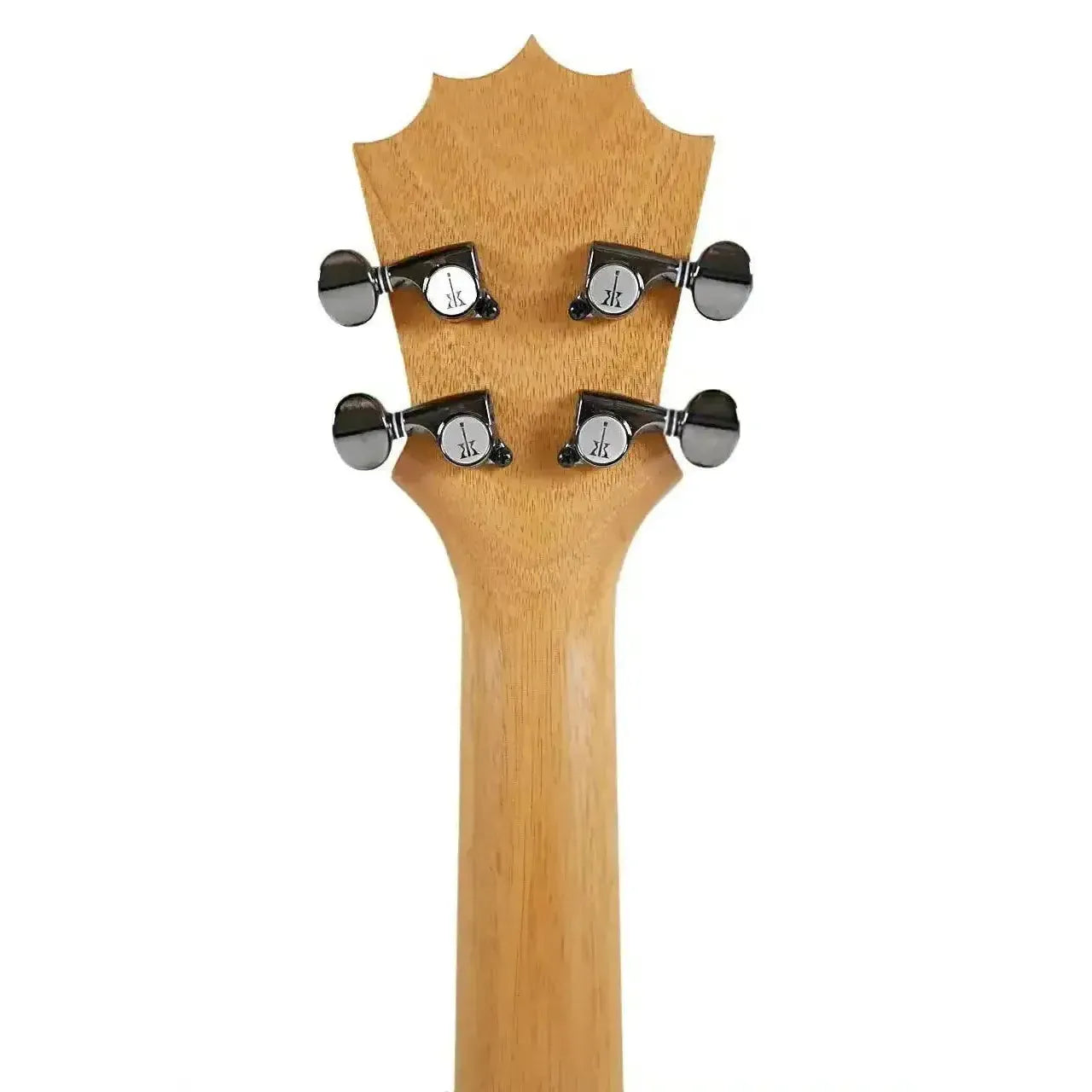 KoAloha KTM-10MG Tenor Ukulele headstock and neck, natural mango wood with satin finish and chrome tuners.