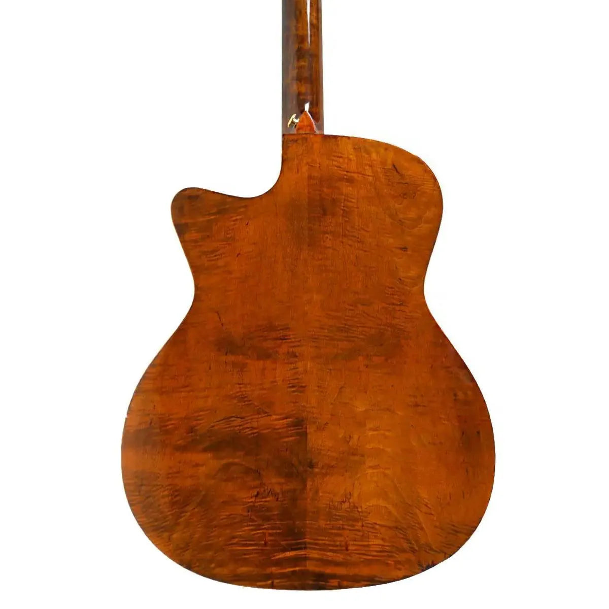 Mérida BLACKHOLE-EQ Grand Auditorium acoustic-electric guitar, solid mahogany back with flamed maple neck.