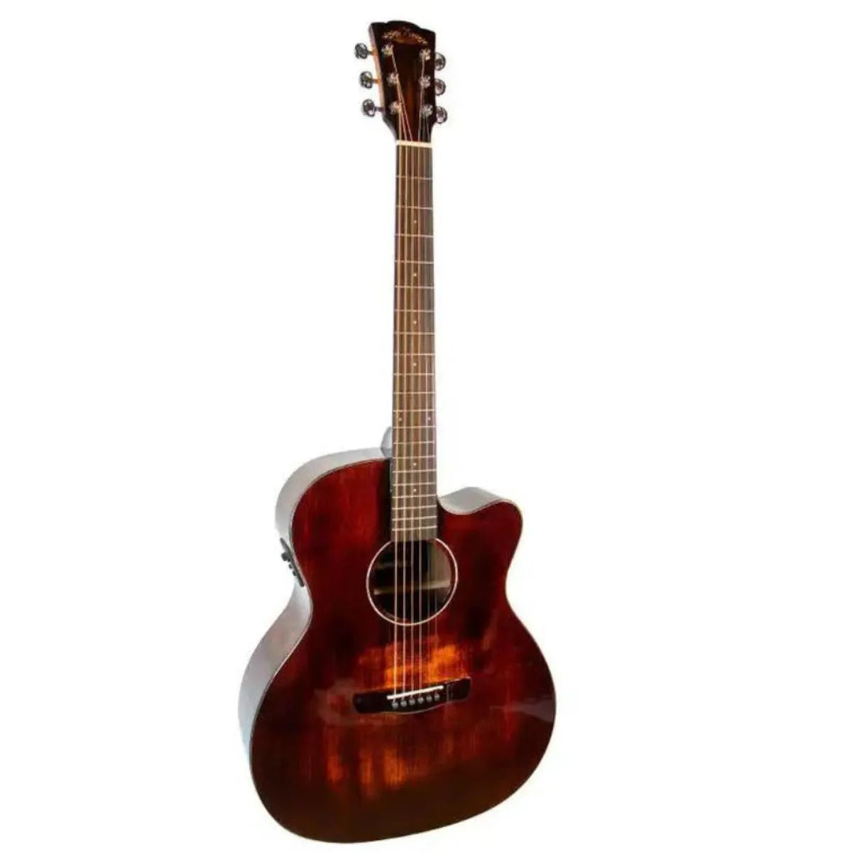 Mérida BLACKPANTHER-EQ acoustic-electric guitar with vintage sunburst gloss finish and Venetian cutaway.