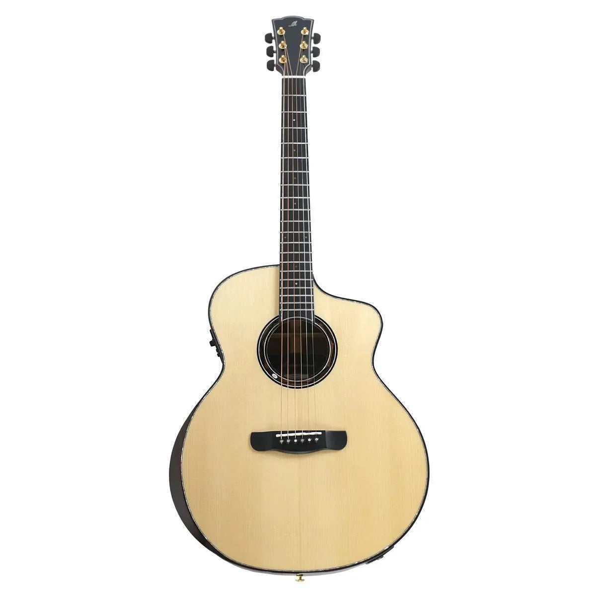Mérida COBRA-EQ Grand Concert acoustic-electric guitar with light spruce top, dark sides, and cutaway.