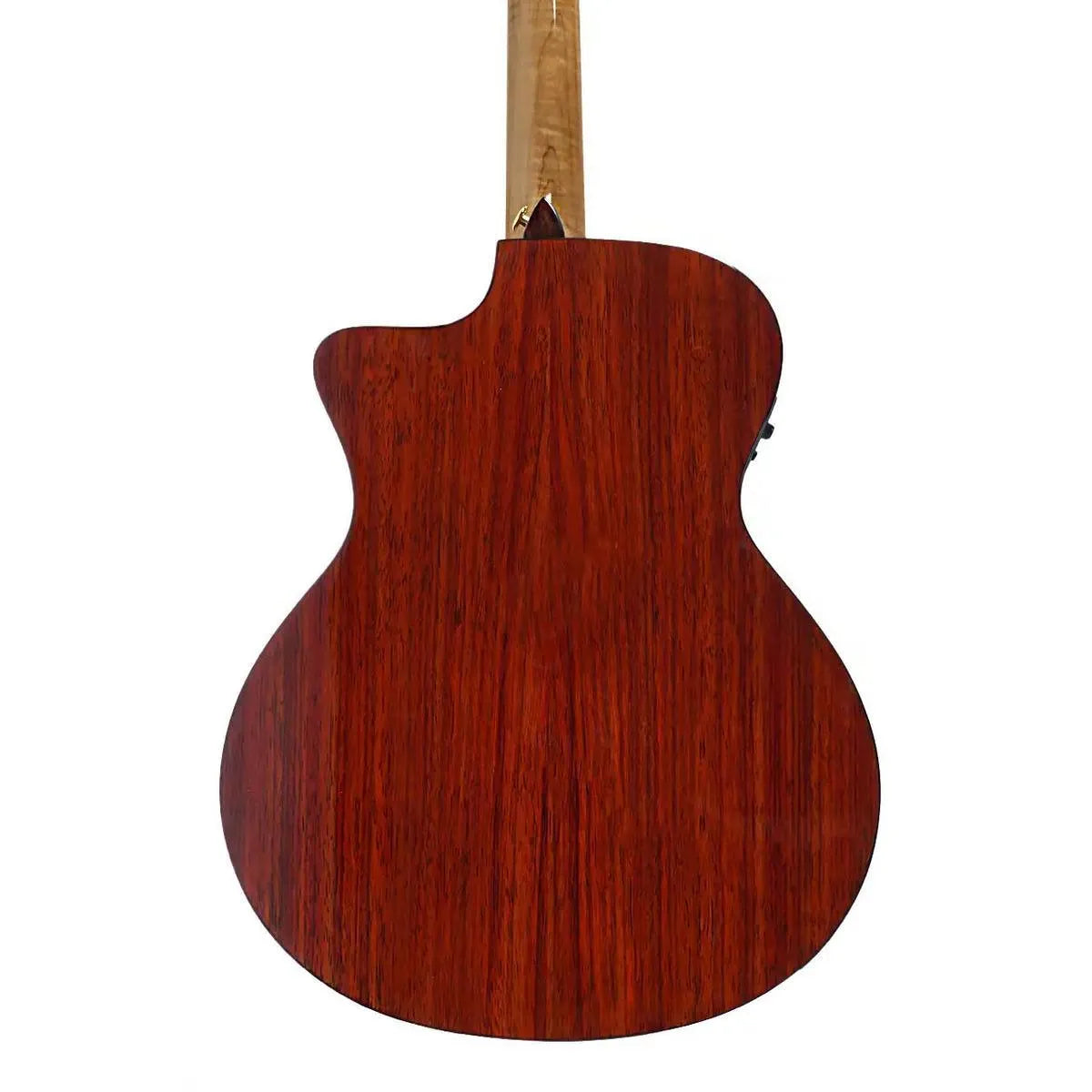 Mérida PROCNIAS-EQ Grand Symphony acoustic-electric guitar, back view, showing solid African redwood.