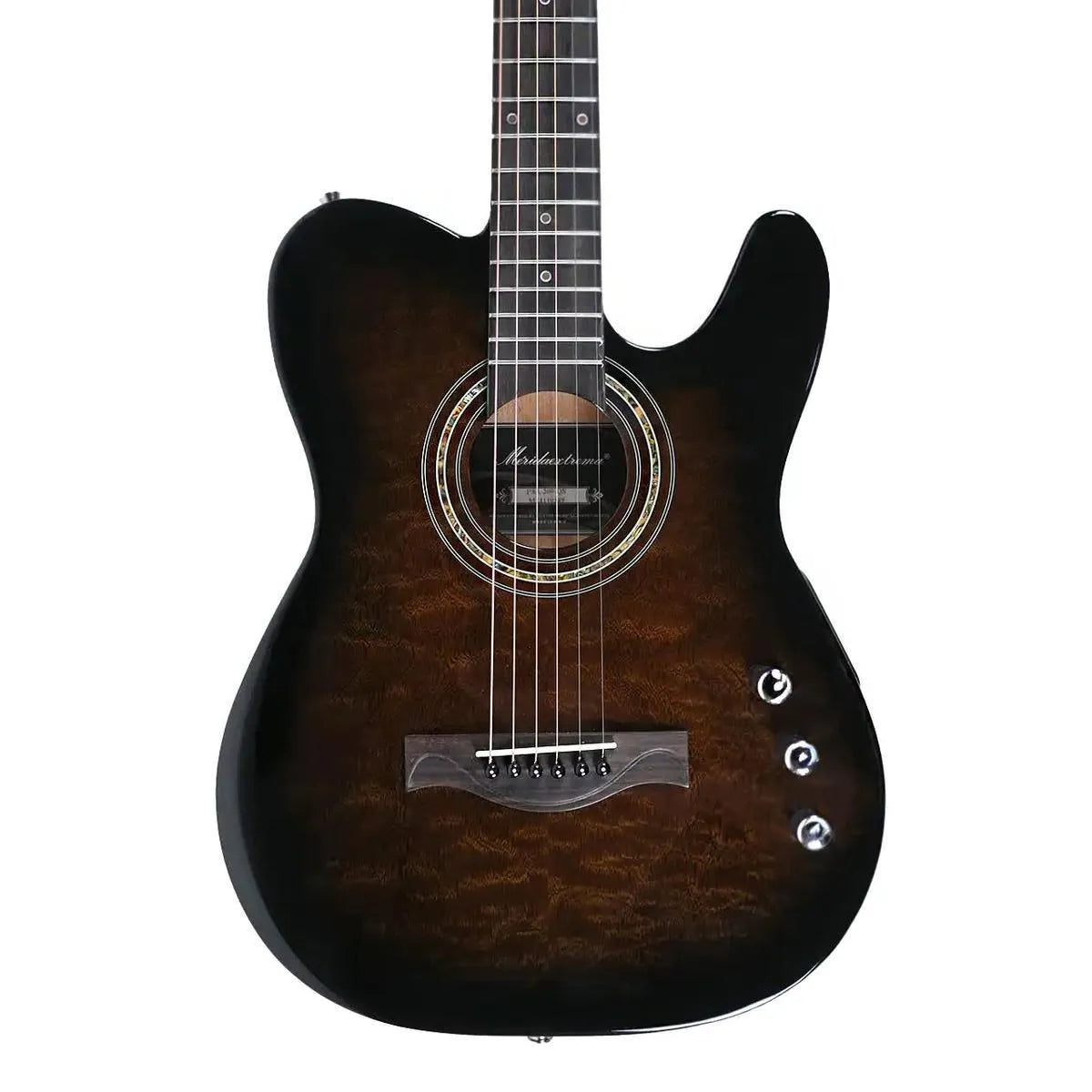 Mérida PSA-200-QS Stage Electric Guitar with quilted sapele veneer and high gloss finish.
