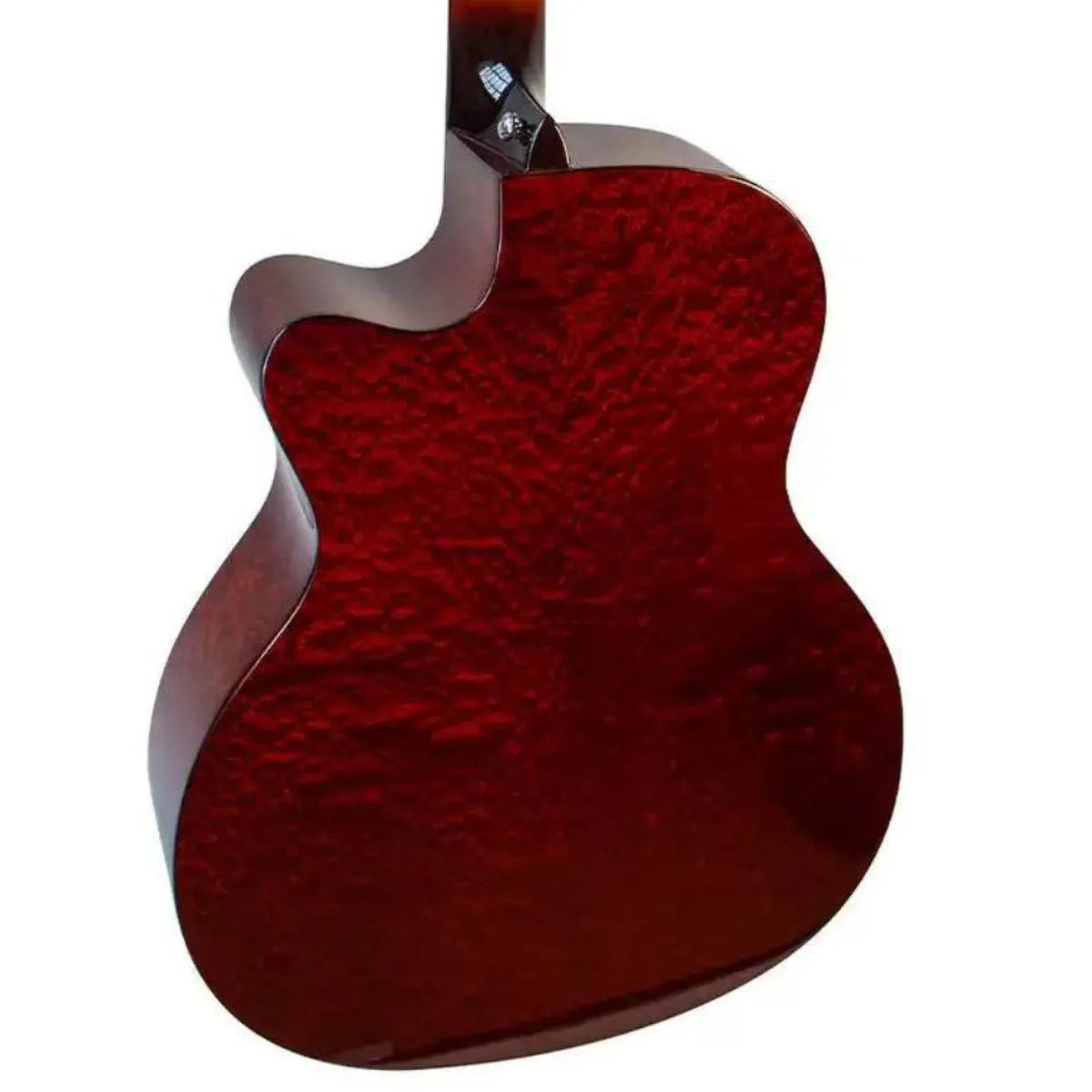 Mérida REDFOX-EQ Auditorium acoustic-electric guitar with quilted sapele back and Venetian cutaway.