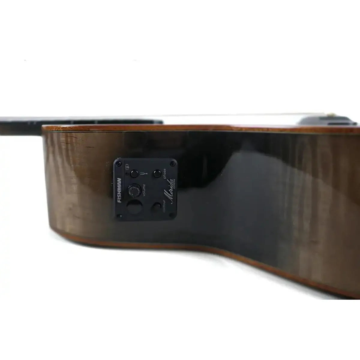 Mérida SCAR-SENIOR-PRO EQ Grand Auditorium acoustic-electric guitar body with Fishman preamp and volume knob.