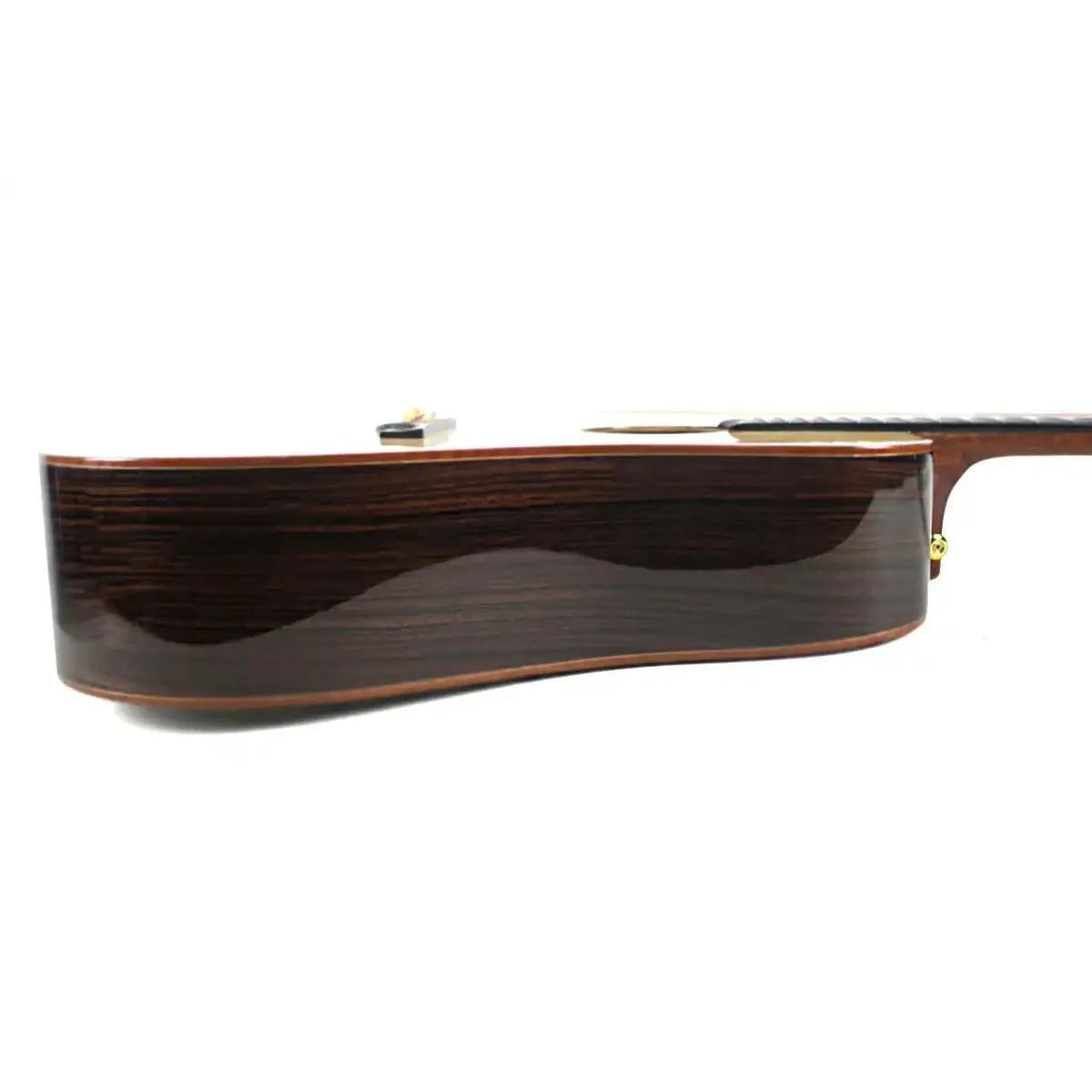 Mérida TRIBECCA Dreadnought Acoustic-Electric Guitar's dark rosewood side with high gloss finish.
