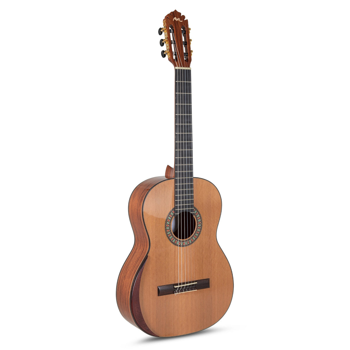 Full front view of the Manuel Rodriguez Superior A-C classical guitar, headstock up