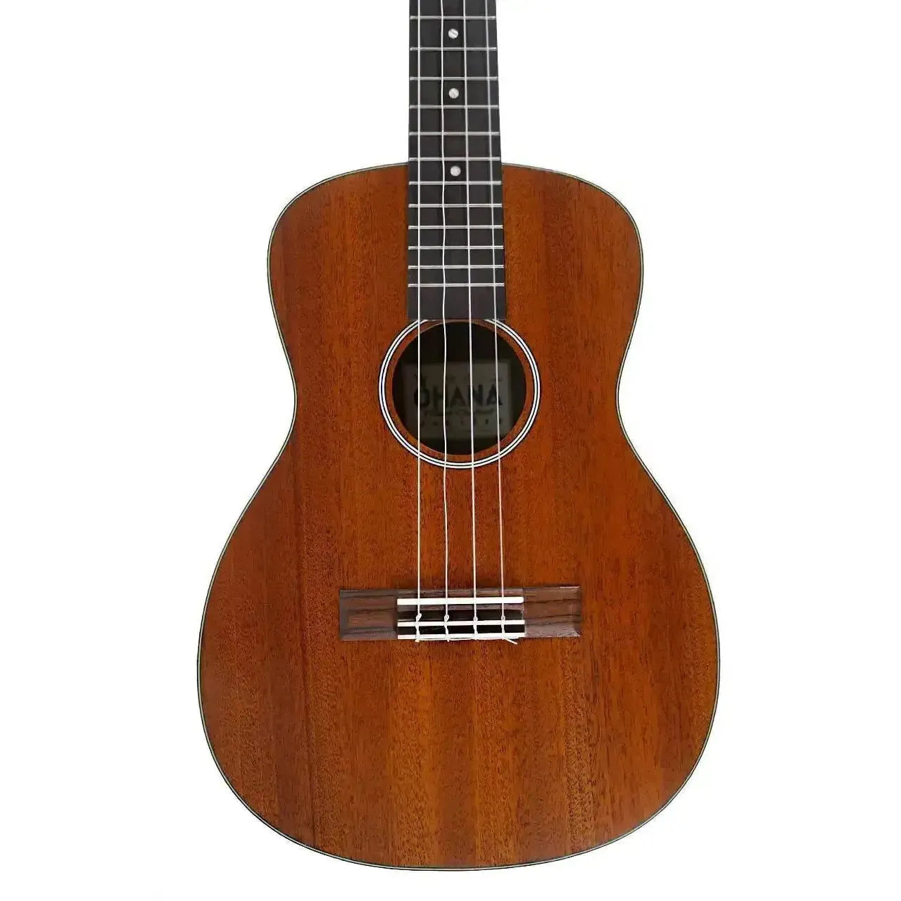 Ohana BK-20 Baritone Ukulele with solid mahogany top, satin finish, and cream binding.