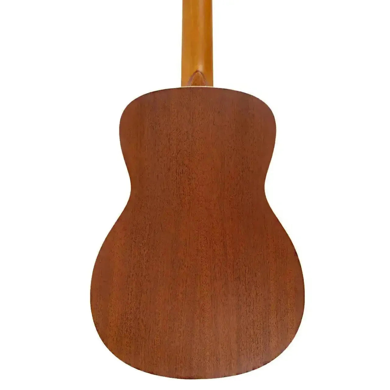 Back of Ohana BK-20 Baritone Ukulele, showing its mahogany laminate back and satin finish.