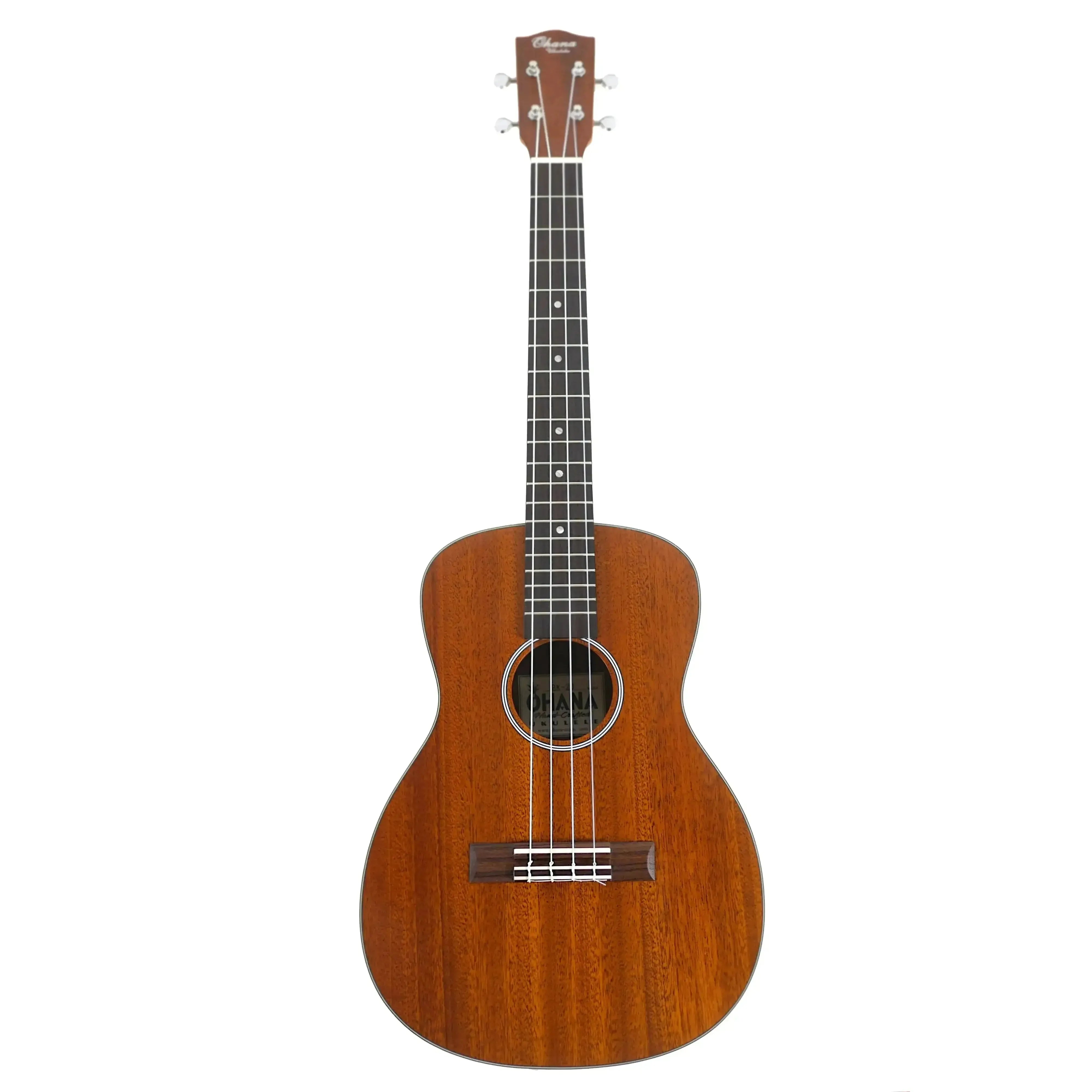 Ohana BK-20 Baritone Ukulele with solid mahogany top, satin finish, and cream binding.