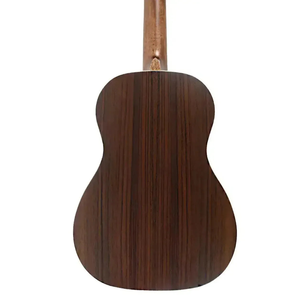 Ohana BK-70R Baritone Ukulele back, dark laminate rosewood with wood grain, light brown neck.
