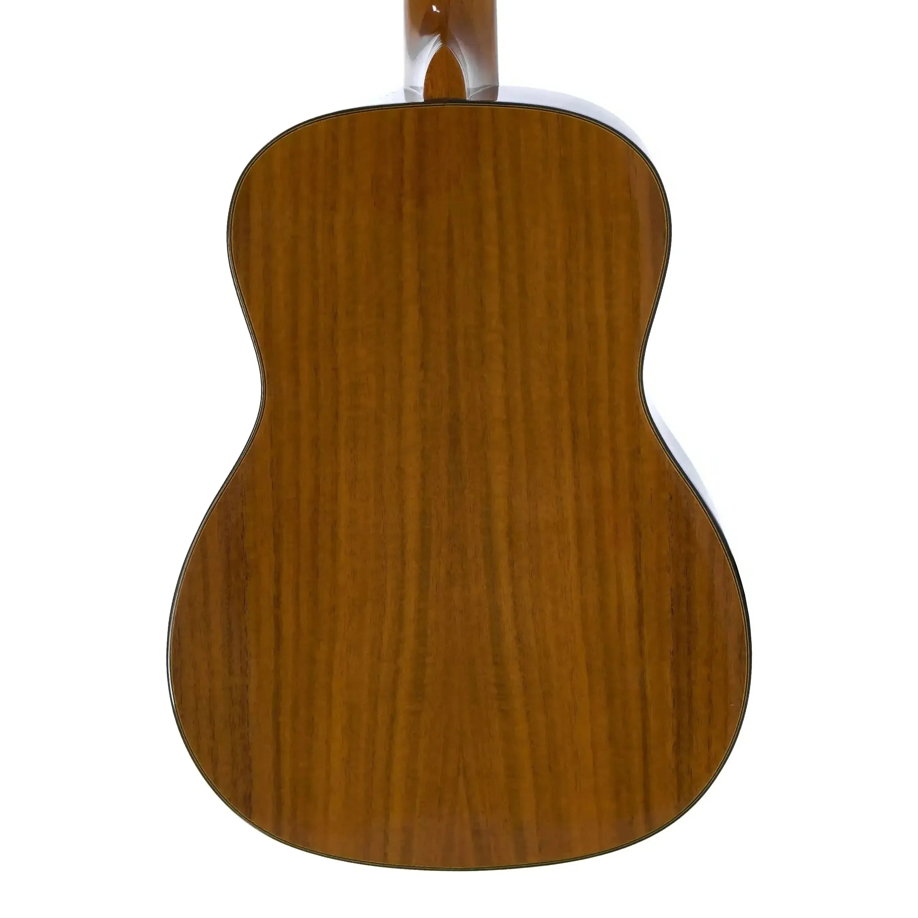 Ohana BKT-250G Baritone Ukulele, back view, solid acacia wood with gloss finish.